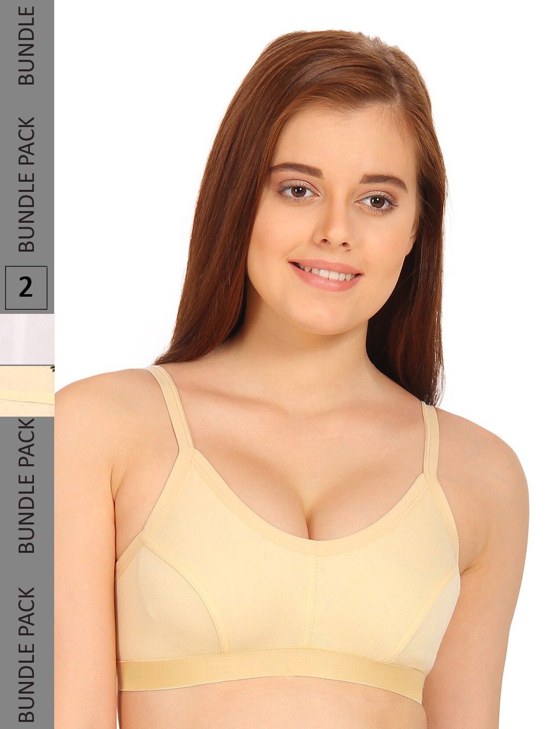 

Innocence Pack of 2 Non Padded Non Wired Bra, Beige