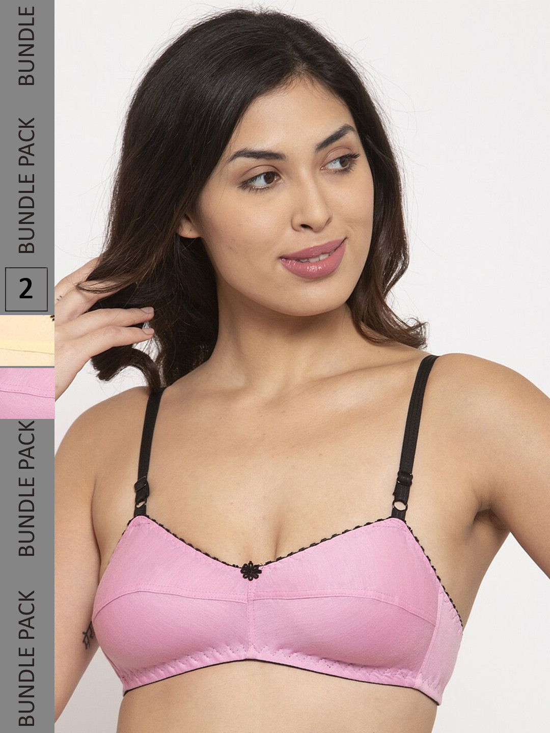 

Innocence Pack of 2 Non Padded Non Wired Bra, Pink