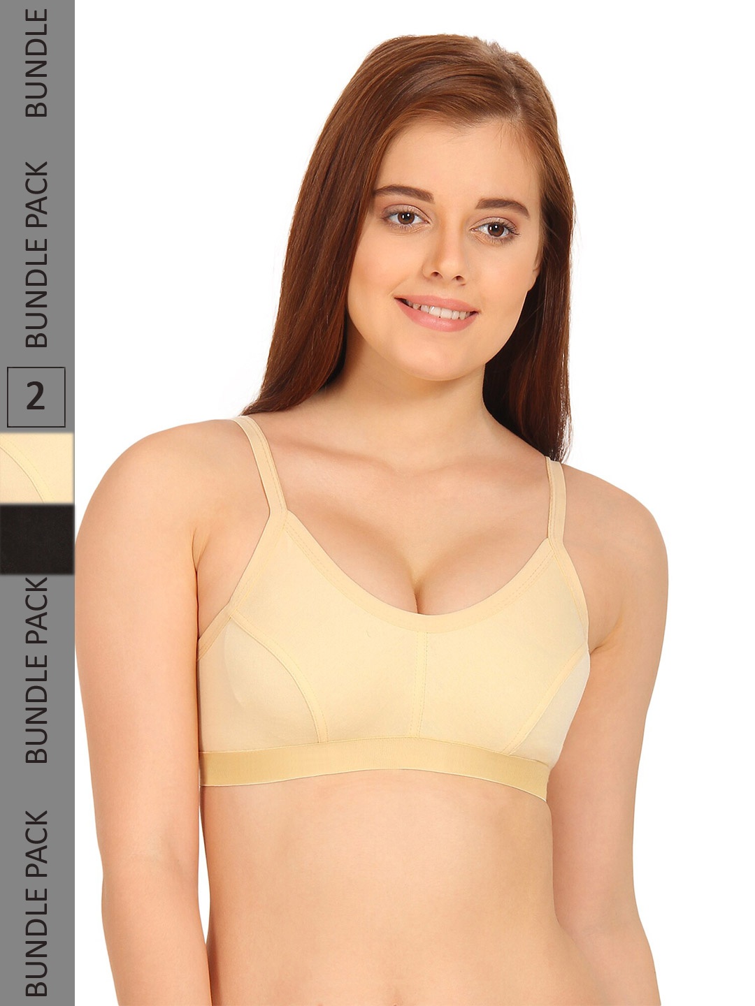 

Innocence Pack of 2 Non Padded Non Wired Bra, Beige