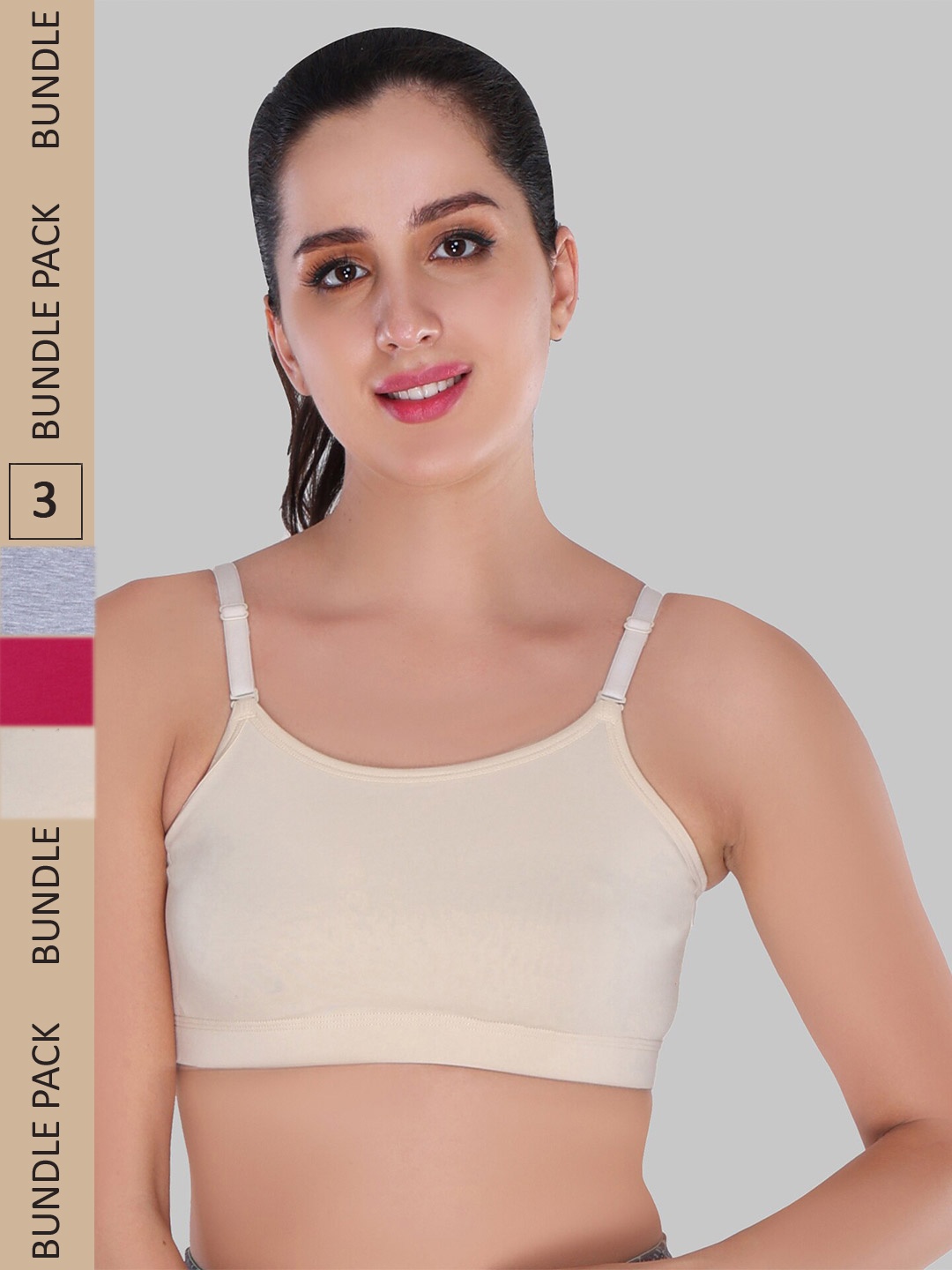 

Innocence Pack of 3 Non Padded Non Wired Bra, Beige