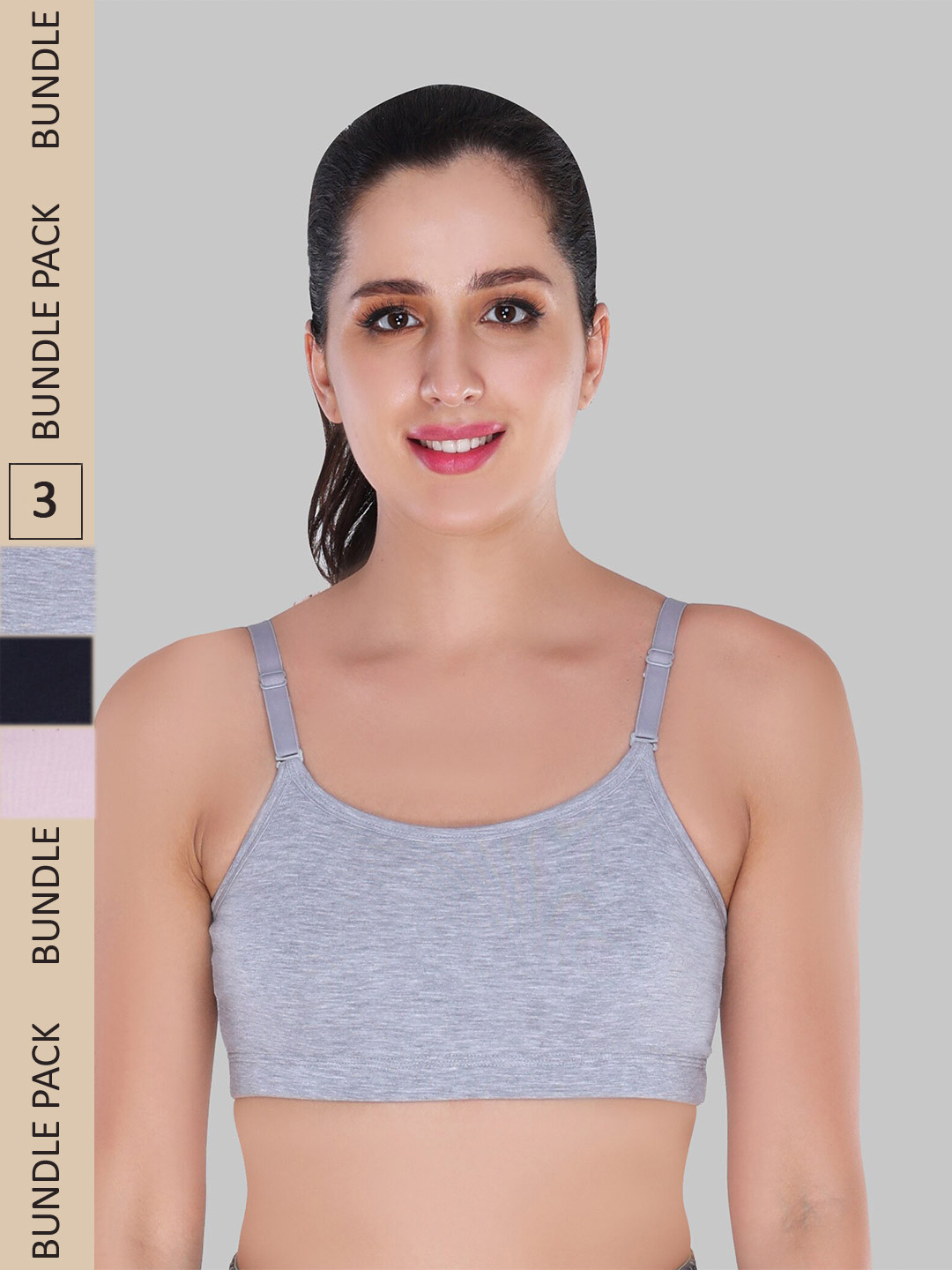 

Innocence Pack of 3 Non Padded Non Wired Bra, Black