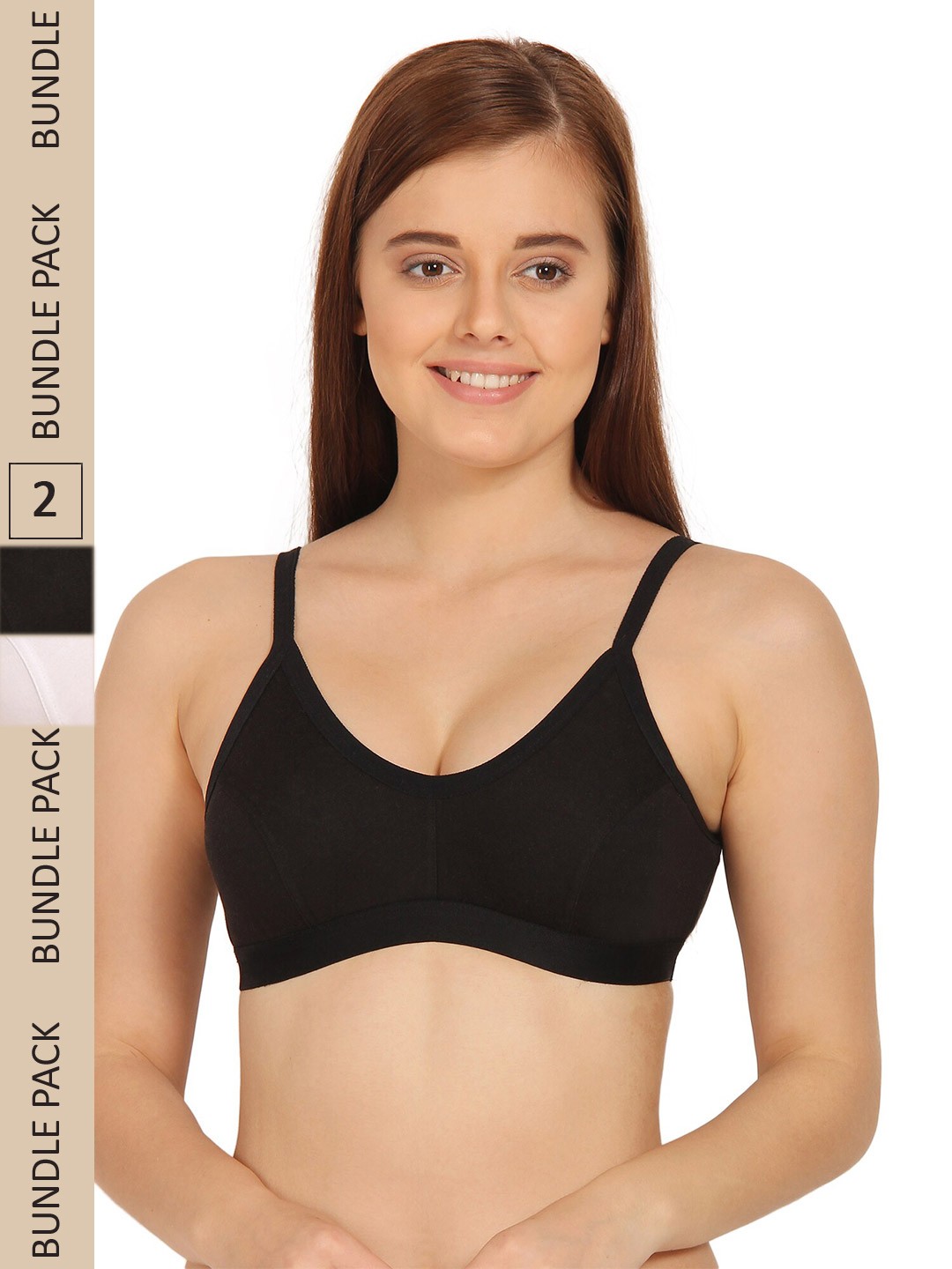 

Innocence Pack of 2 Non Padded Non Wired Bra, Black