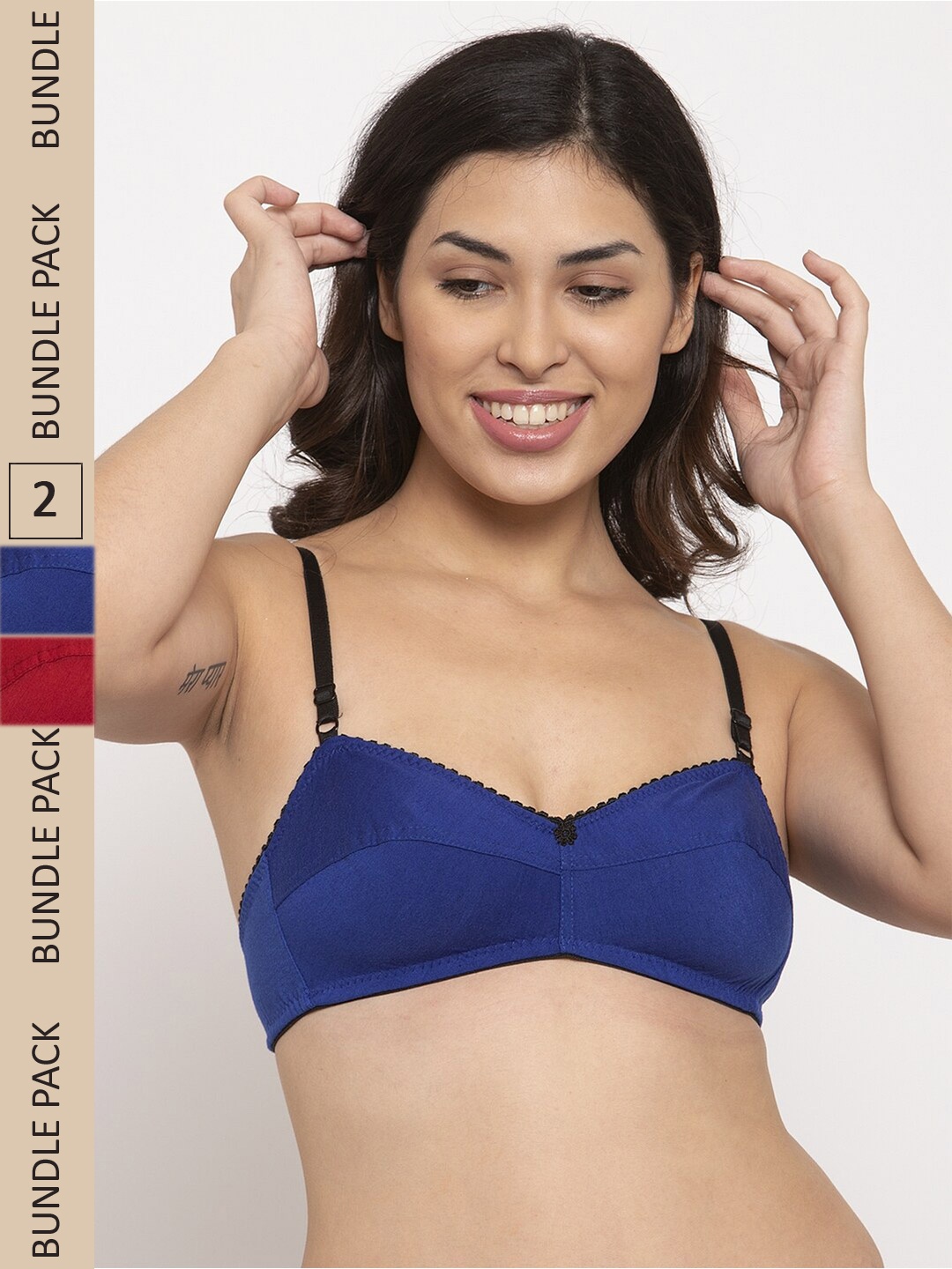 

Innocence Pack of 2 Non Padded Non Wired Bra, Blue