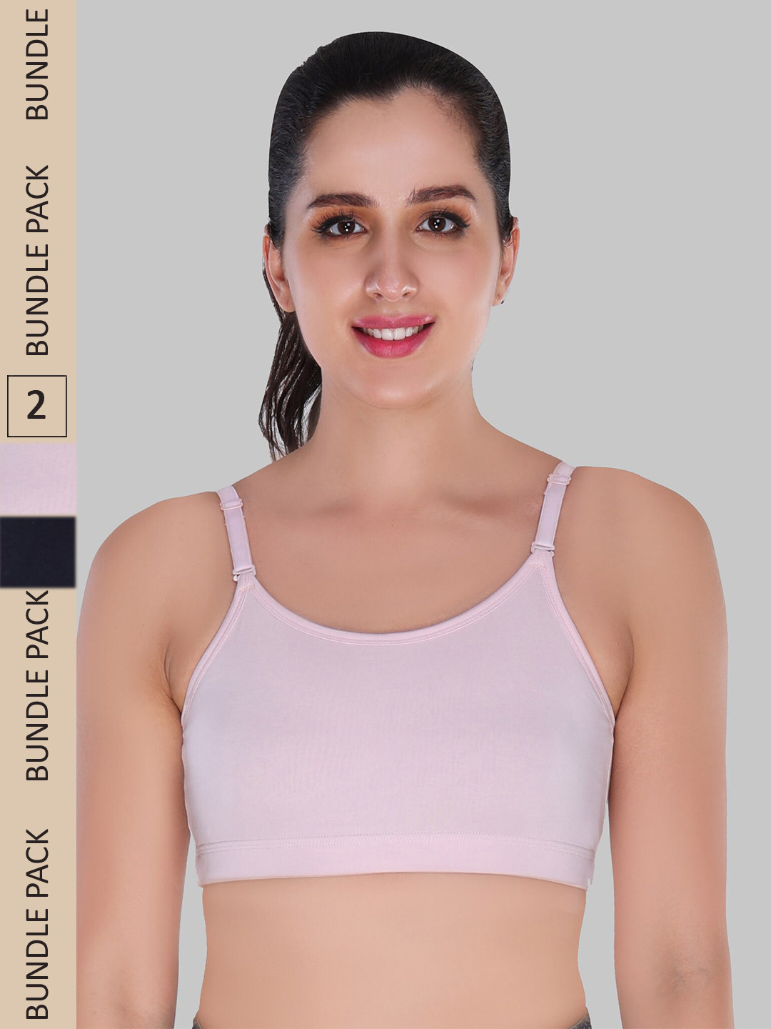 

Innocence Pack of 2 Non Padded Non Wired Bra, Black