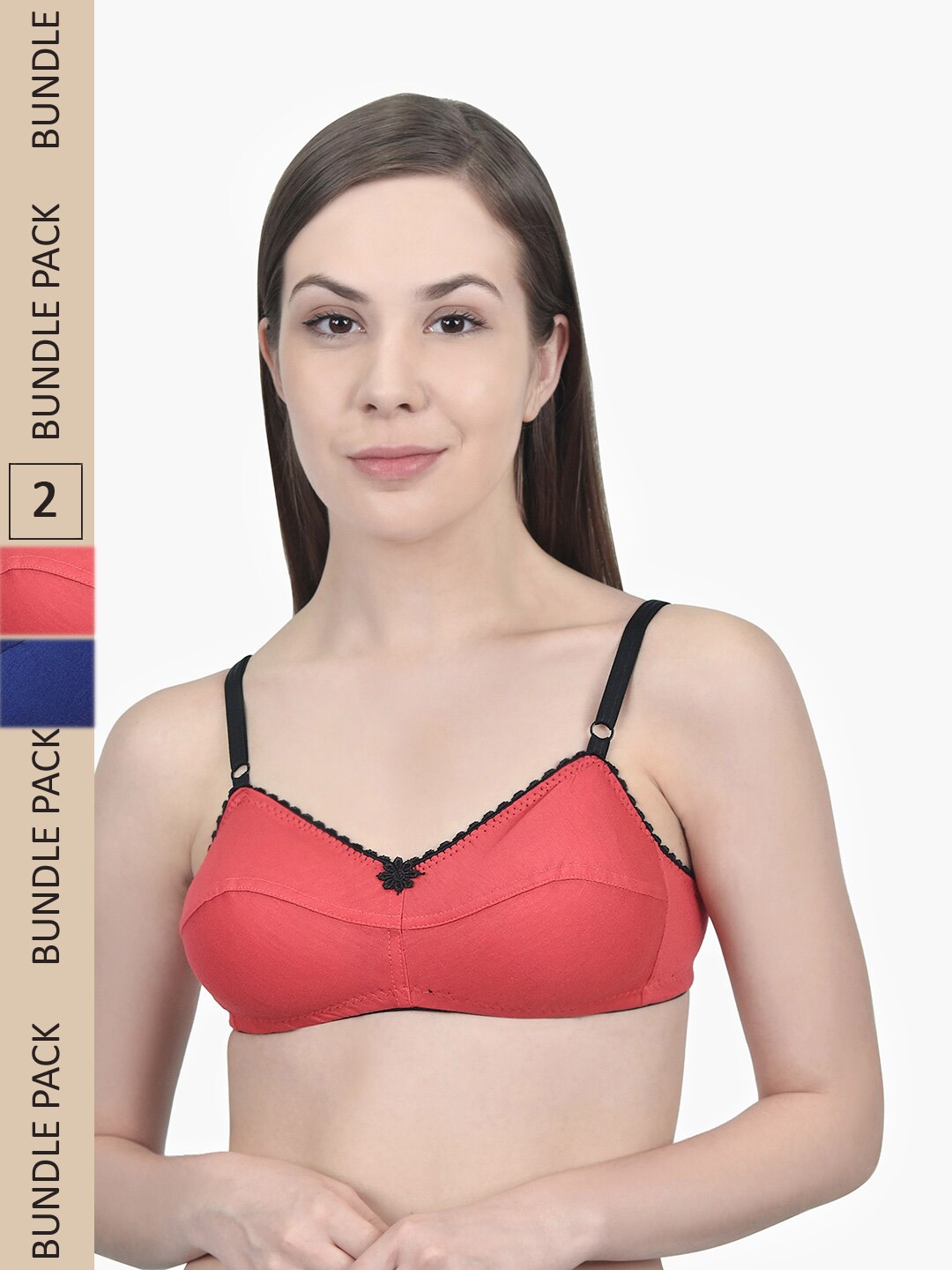 

Innocence Pack of 2 Non Padded Non Wired Bra, Coral