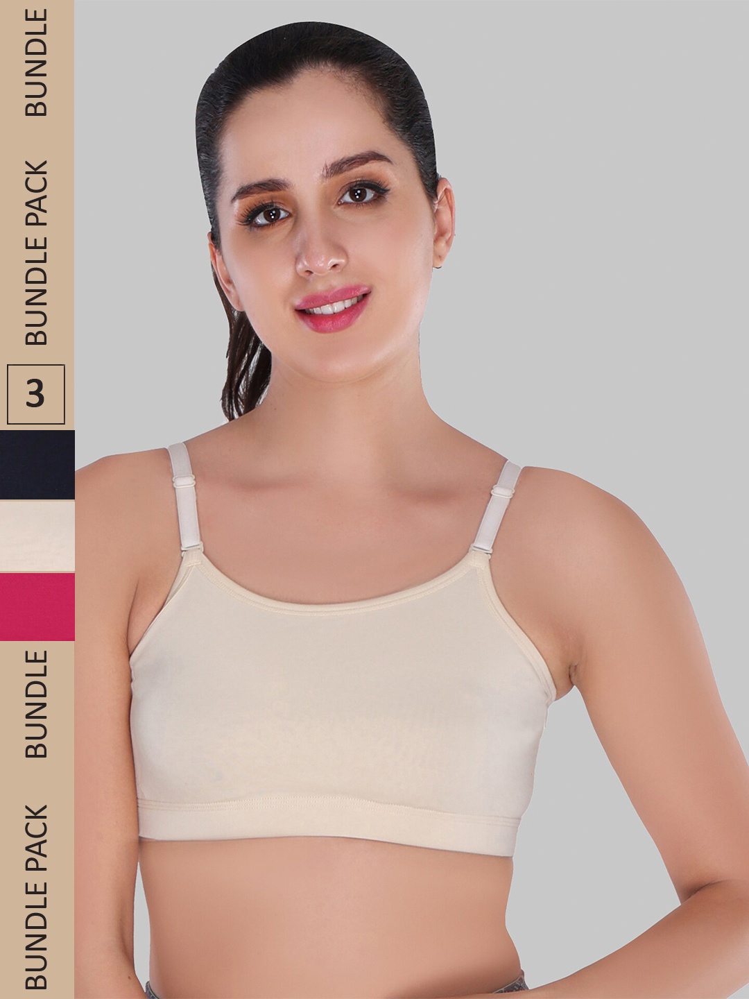 

Innocence Pack of 3 Non Padded Non Wired Bra, Beige
