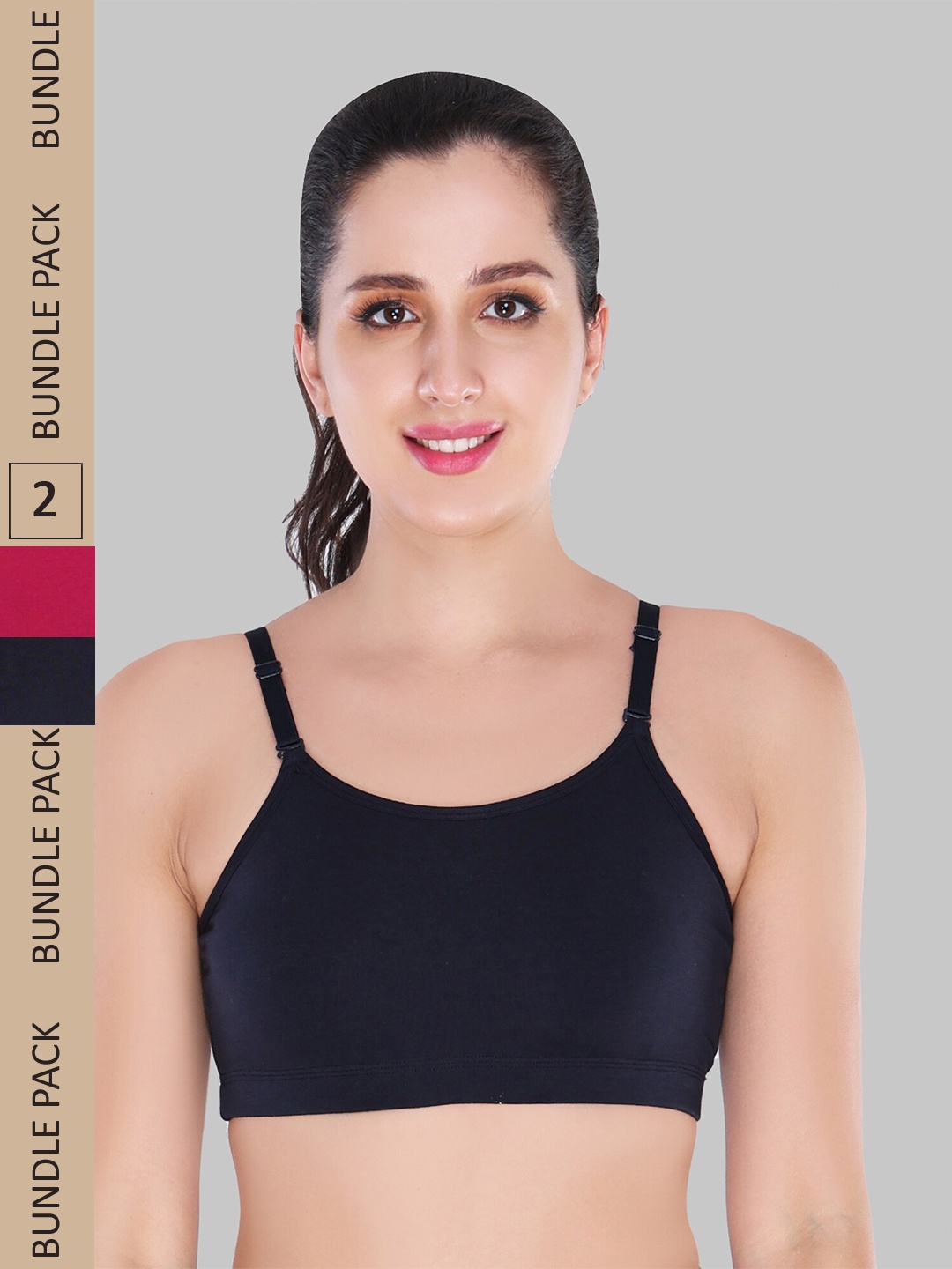 

Innocence Pack of 2 Non Padded Non Wired Bra, Black