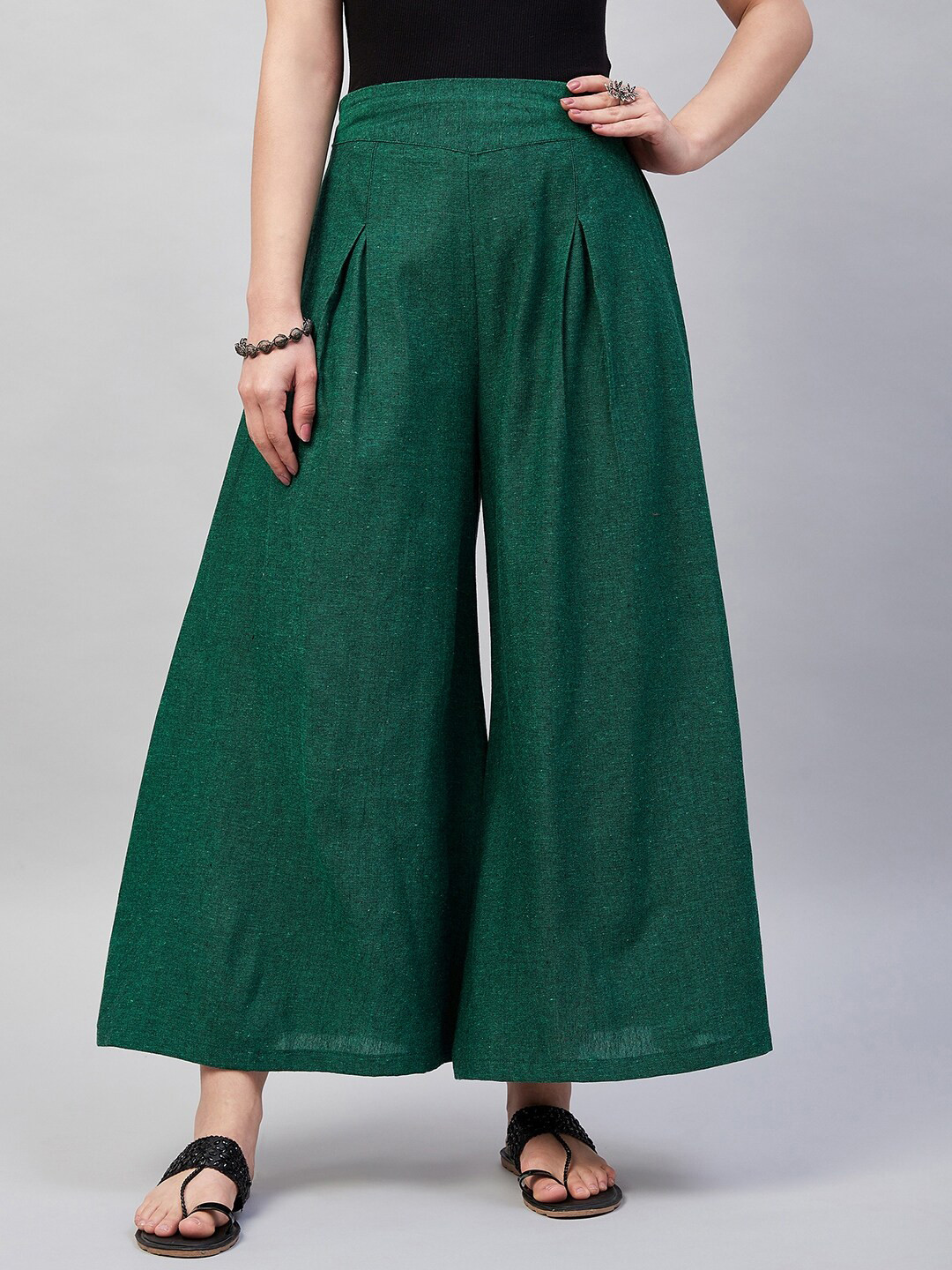 

InWeave Women Cotton Cropped Palazzos, Green