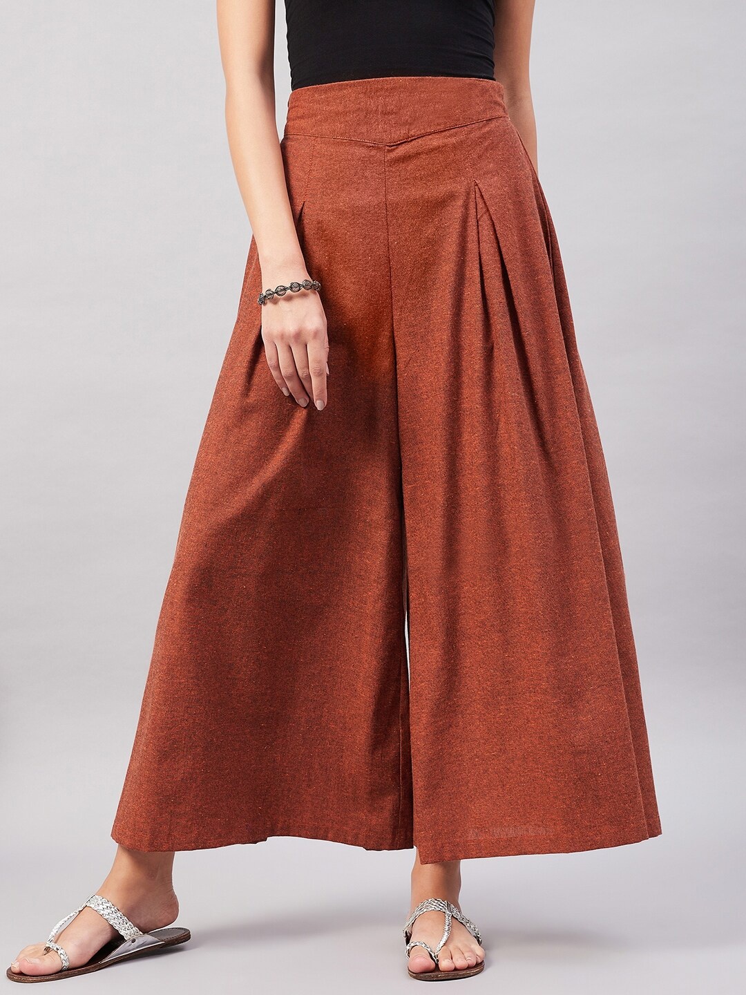 

InWeave Women Cotton Palazzos, Rust