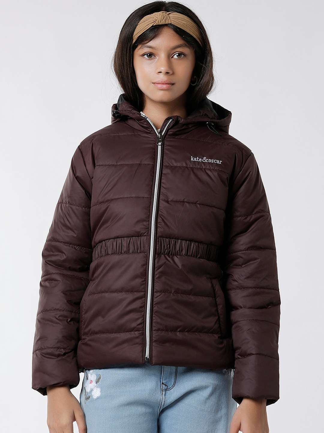 

KATE & OSCAR Girls Windcheater Puffer Jacket, Maroon