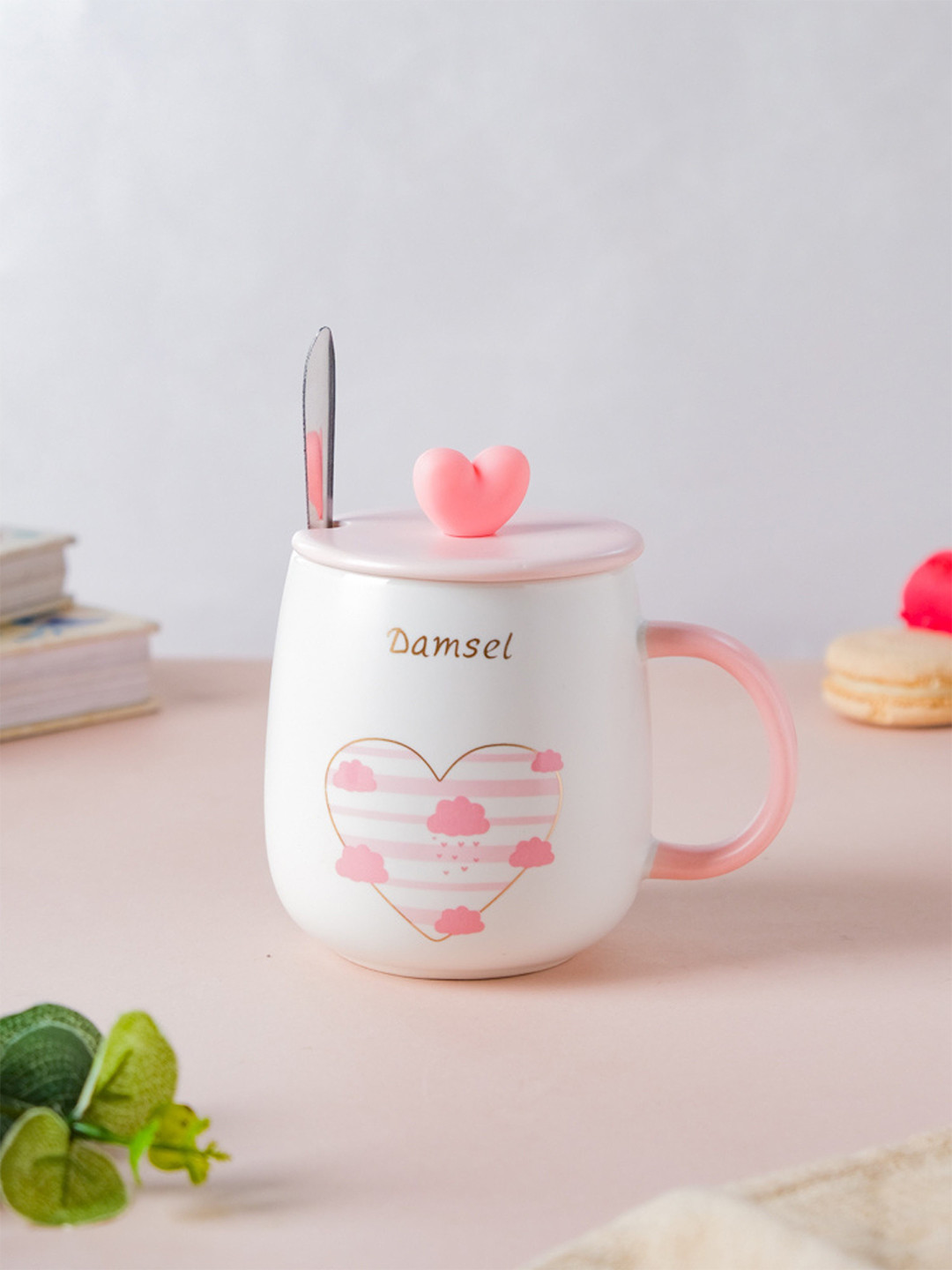 

Nestasia White & Pink Printed Ceramic Matte Mug 400 ml