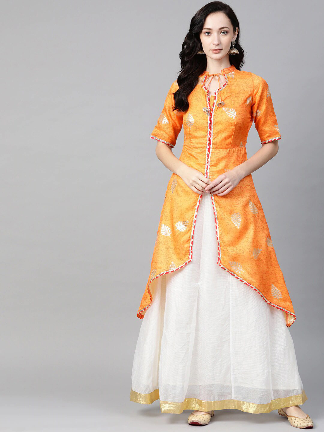 

Readiprint Fashions Printed Ready to Wear Lehenga & Blouse, White