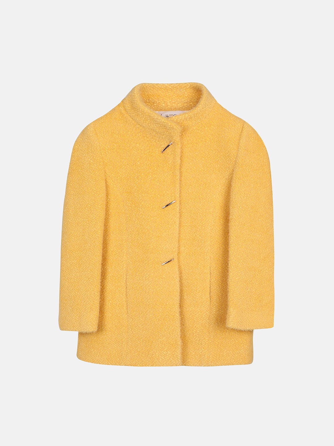 

LURE JUNIOR Infant Girls Long Sleeves Woollen Overcoat, Mustard