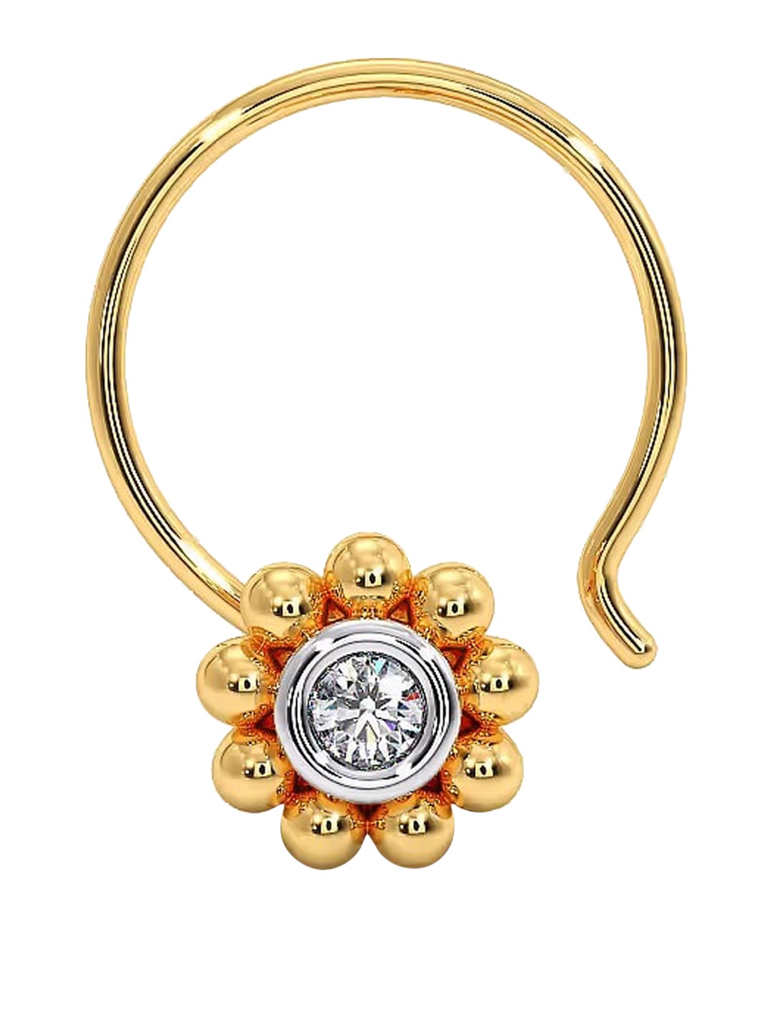 

CANDERE A KALYAN JEWELLERS COMPANY 18Kt Gold-Plated & Diamond-Studded Nosepin