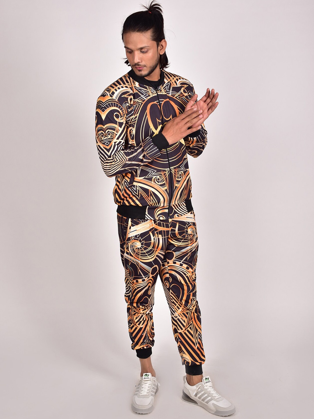 

Rajoria Instyle Men Graphic Digital Printed Lycra Tracksuit, Black