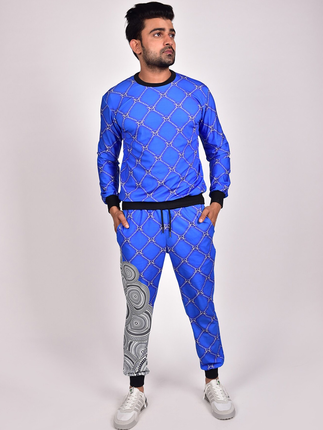 

Rajoria Instyle Men Ethnic Digital Printed Lycra Tracksuit, Blue
