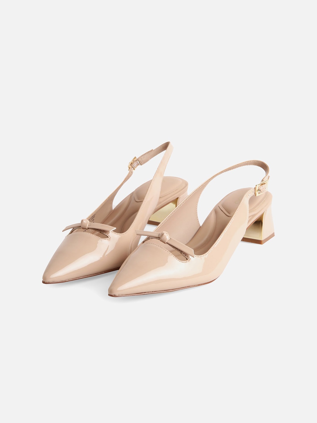 

ALDO Pointed Toe Block Pumps, Nude