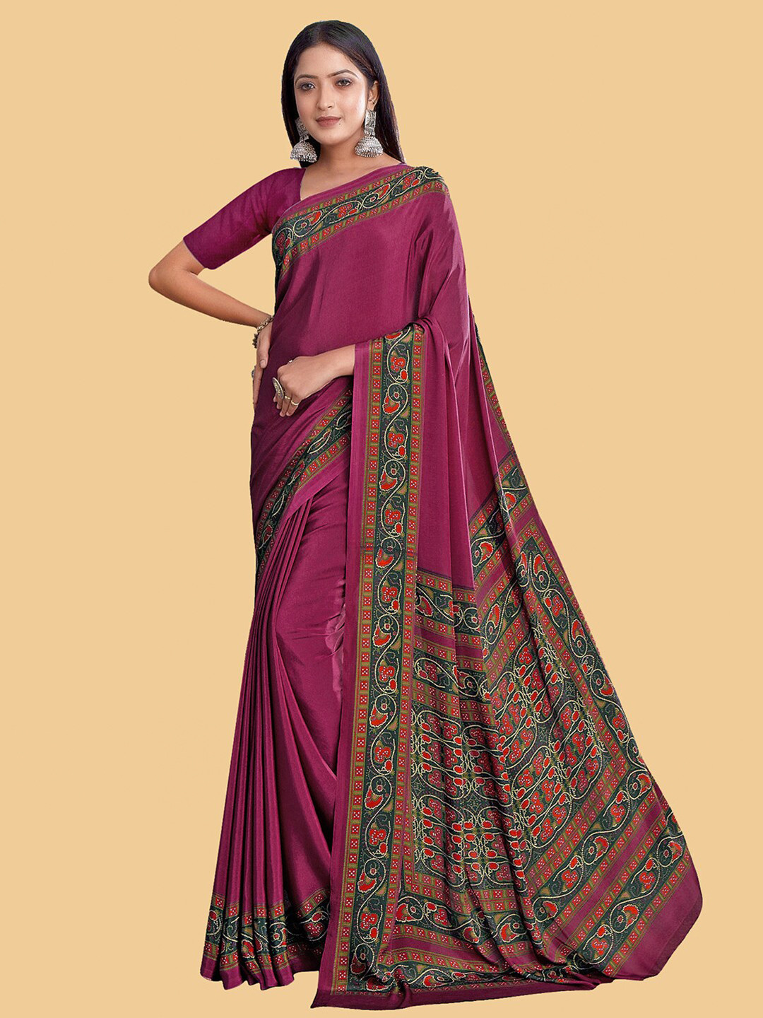 

Kasak Ethnic Motifs Printed Saree, Purple