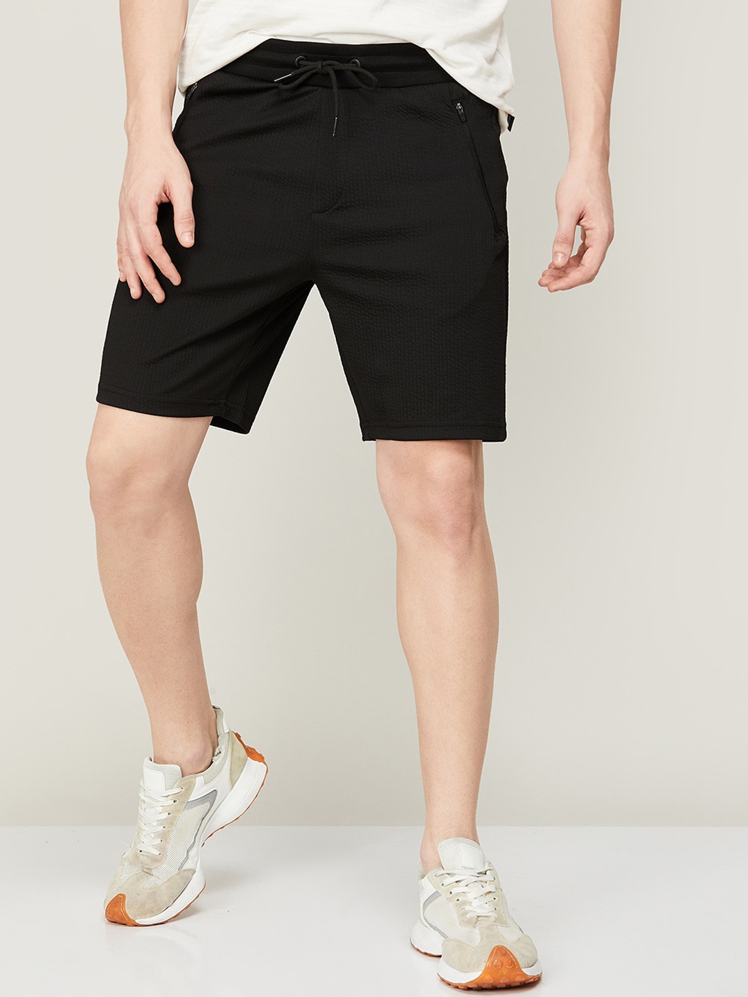 

Kappa Men Mid-Rise Regular Fit Sports Shorts, Black
