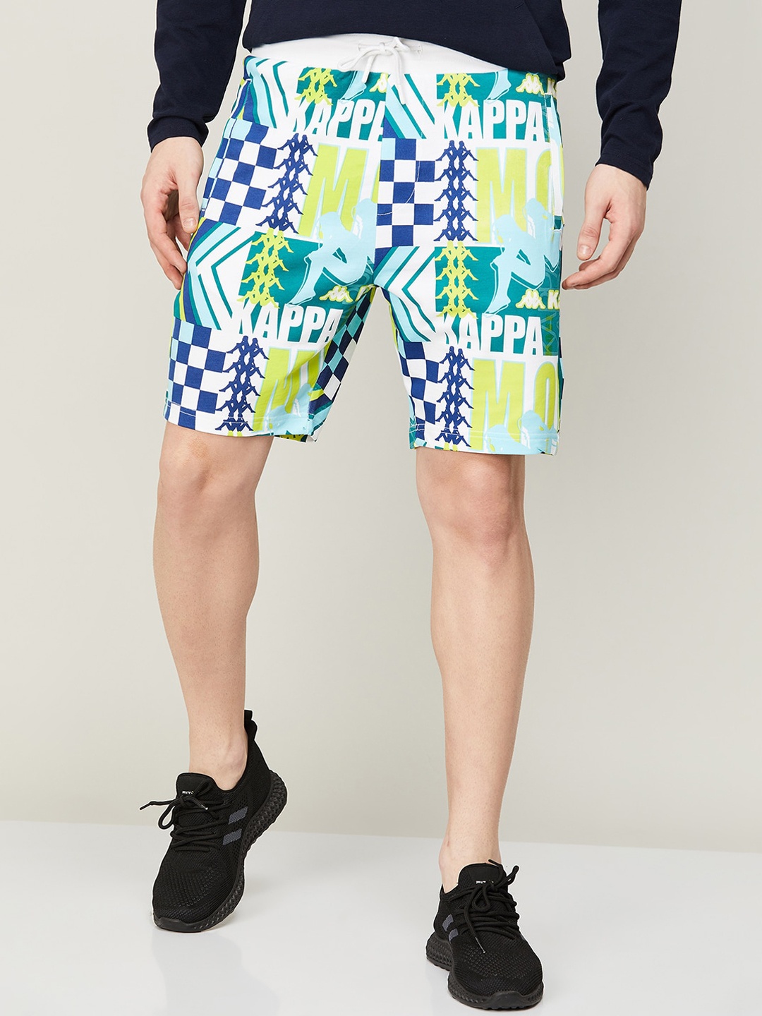 

Kappa Men Graphic Printed Cotton Shorts, Green