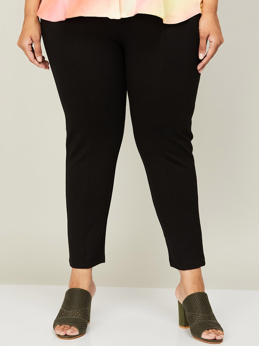 

Nexus by Lifestyle Women Plus-Size Mid-Rise Cotton Trousers, Black