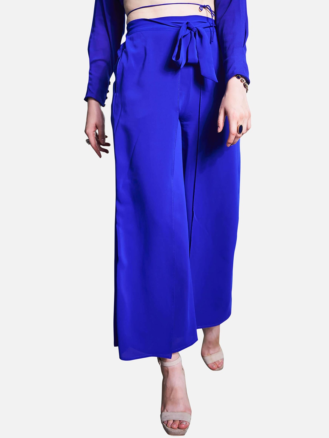 

NEOFAA Women Pleated Culottes Trousers, Blue