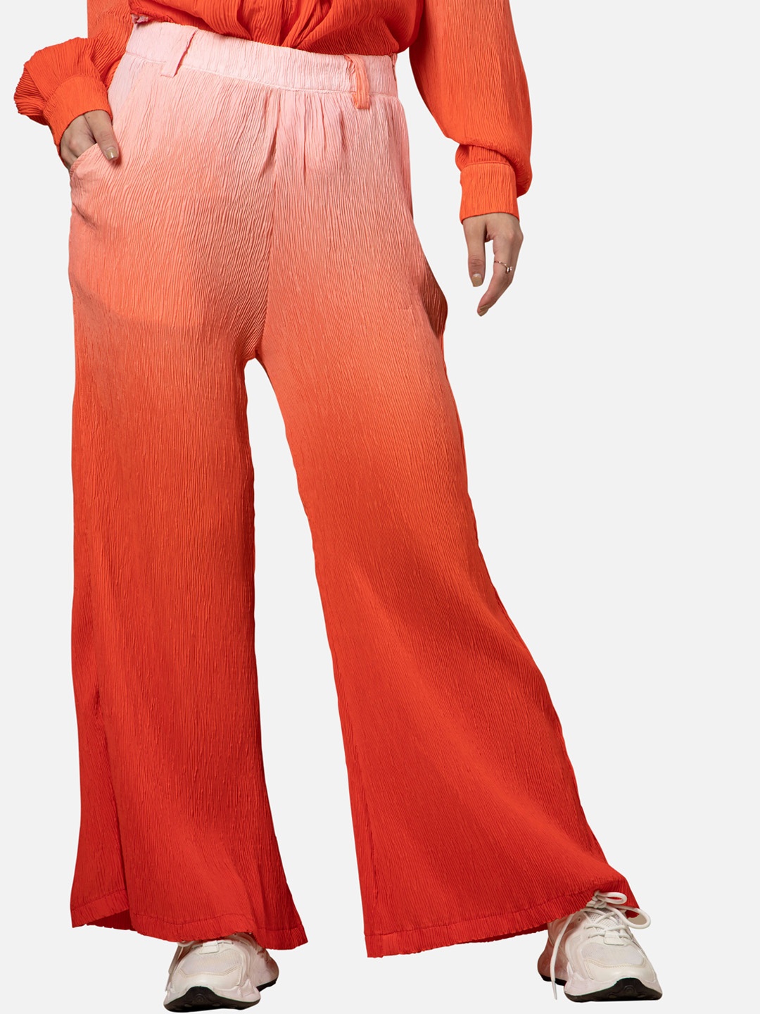 

NEOFAA Women Flared Trousers, Red
