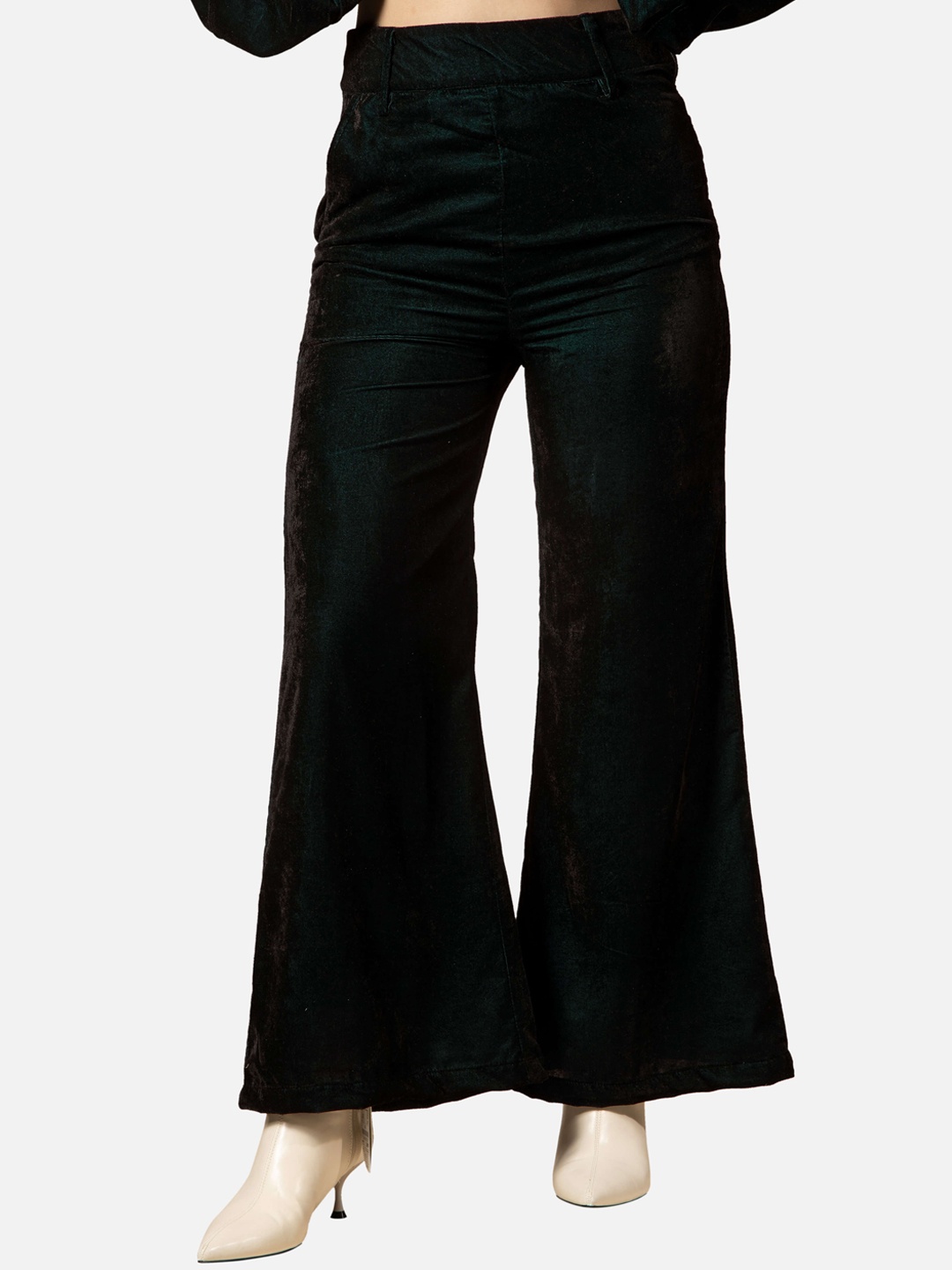 

NEOFAA Women Velvet Parallel Trousers, Green