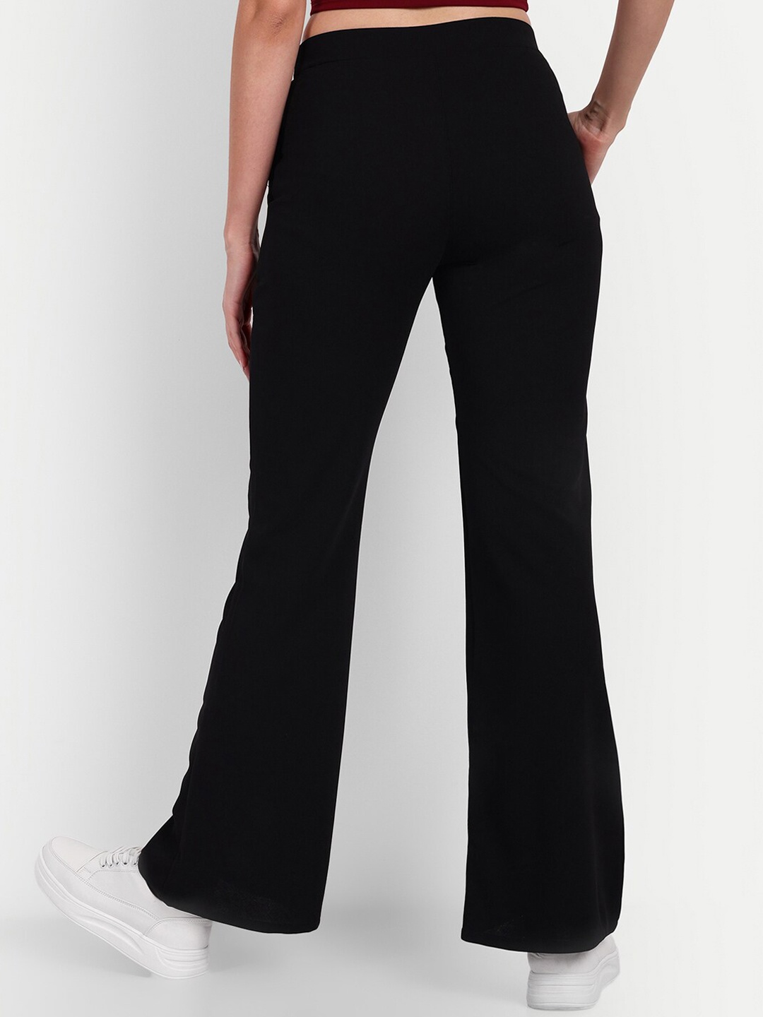 

BROADSTAR Women Relaxed Flared High-Rise Non Iron Bootcut Trouser, Black