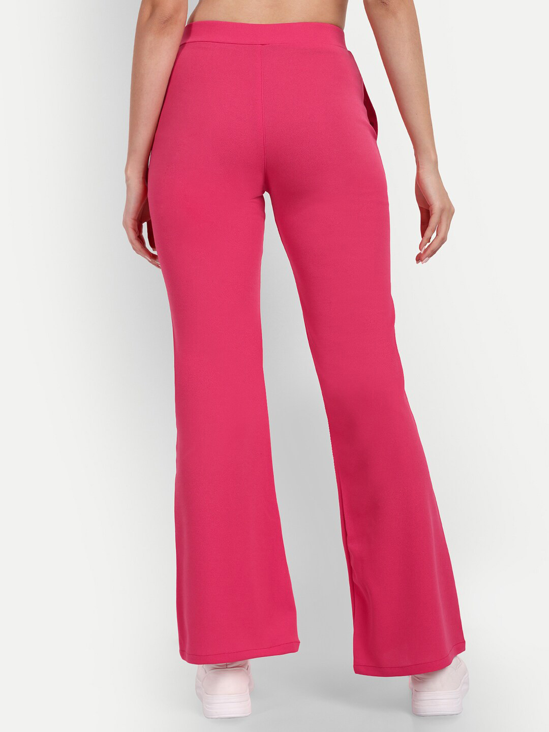 

BROADSTAR Women Relaxed Flared High-Rise Non Iron Bootcut Trousers, Rose