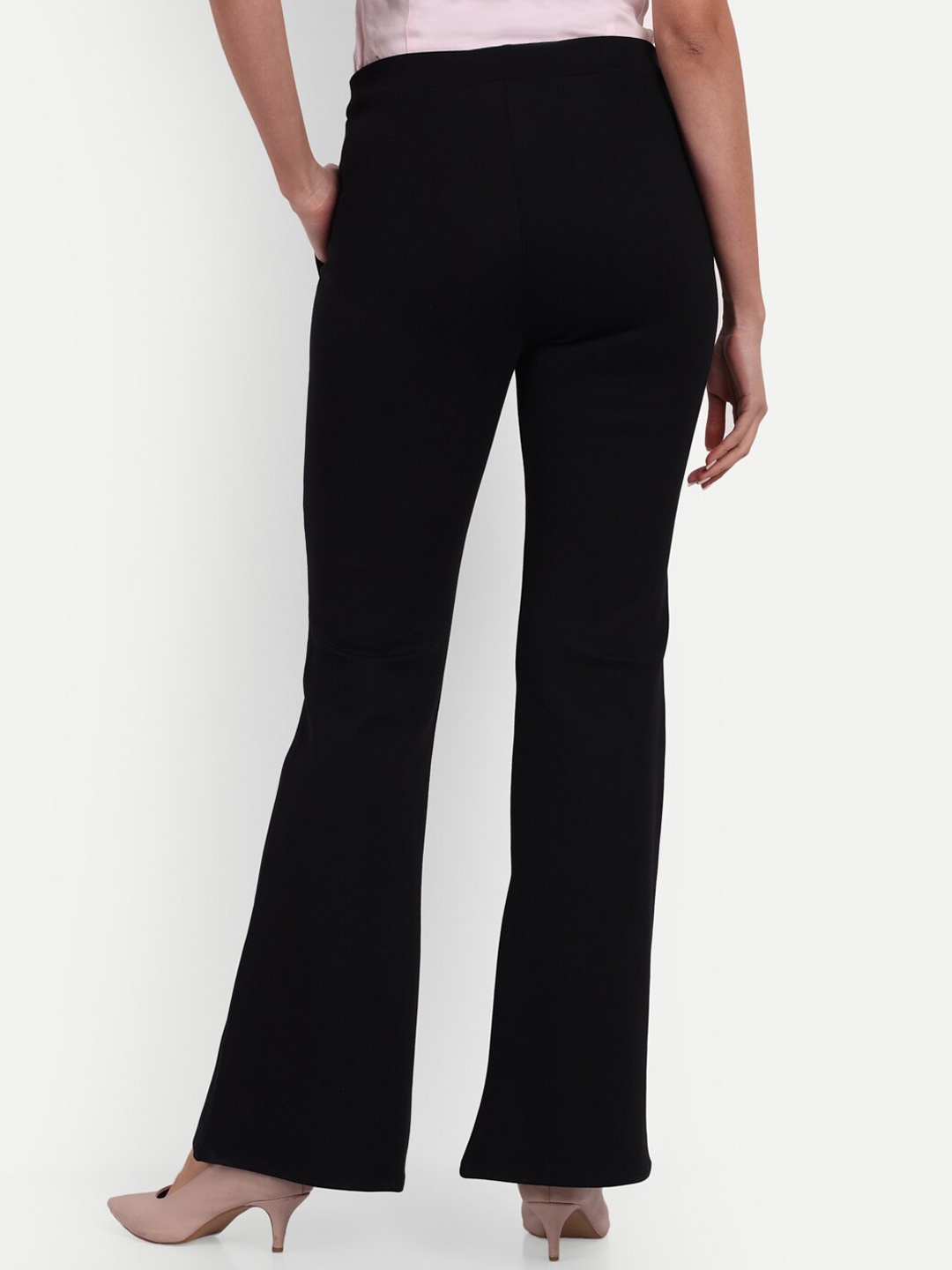 

BROADSTAR Women Smart Flared High-Rise Easy Wash Bootcut Trouser, Black
