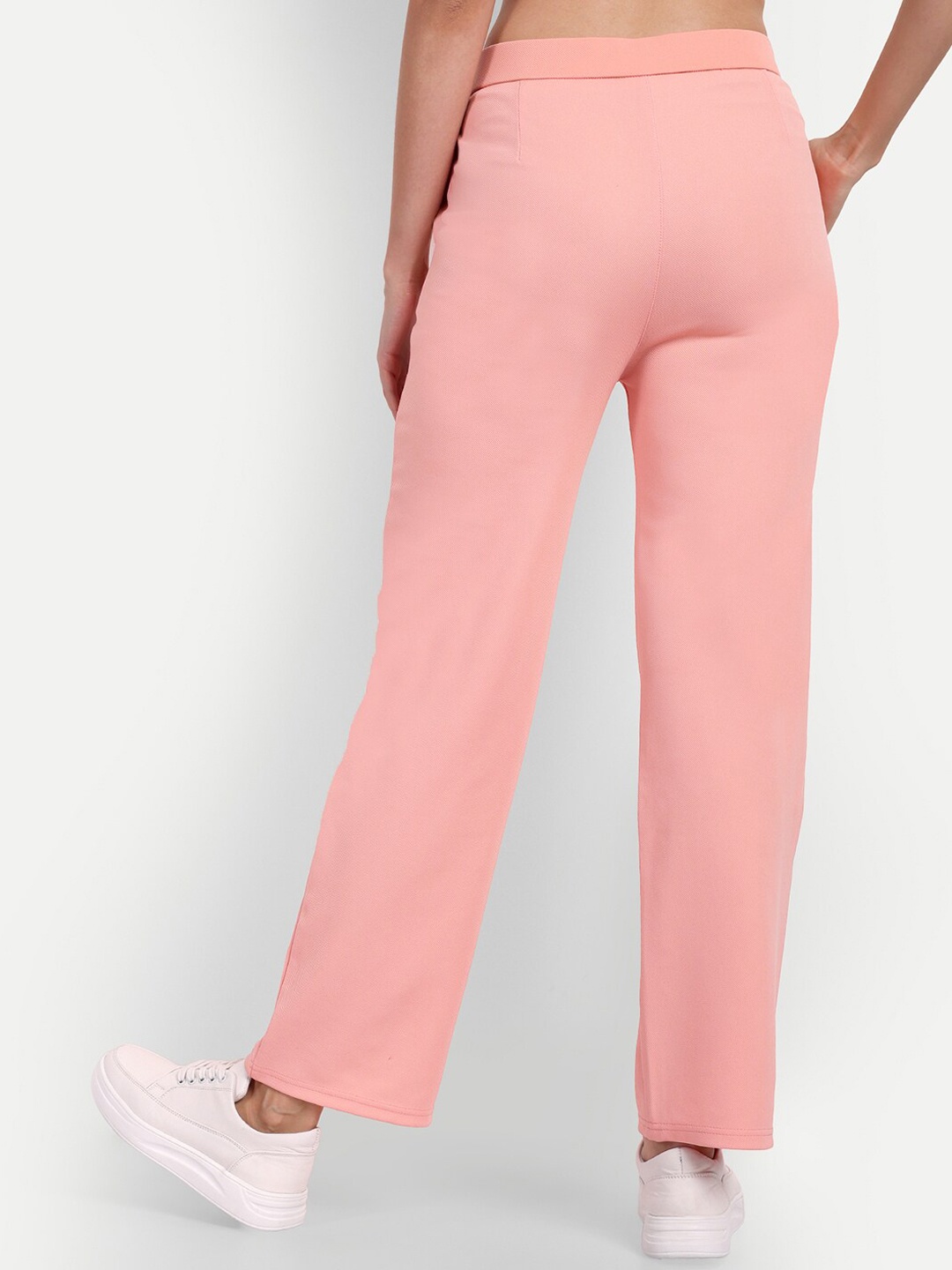 

BROADSTAR Women Relaxed Straight Leg High-Rise Easy Wash Trouser, Pink