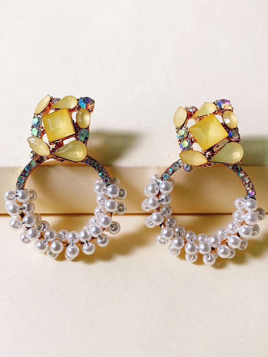 

AVANT-GARDE PARIS Gold Plated Contemporary Drop Earrings, Yellow