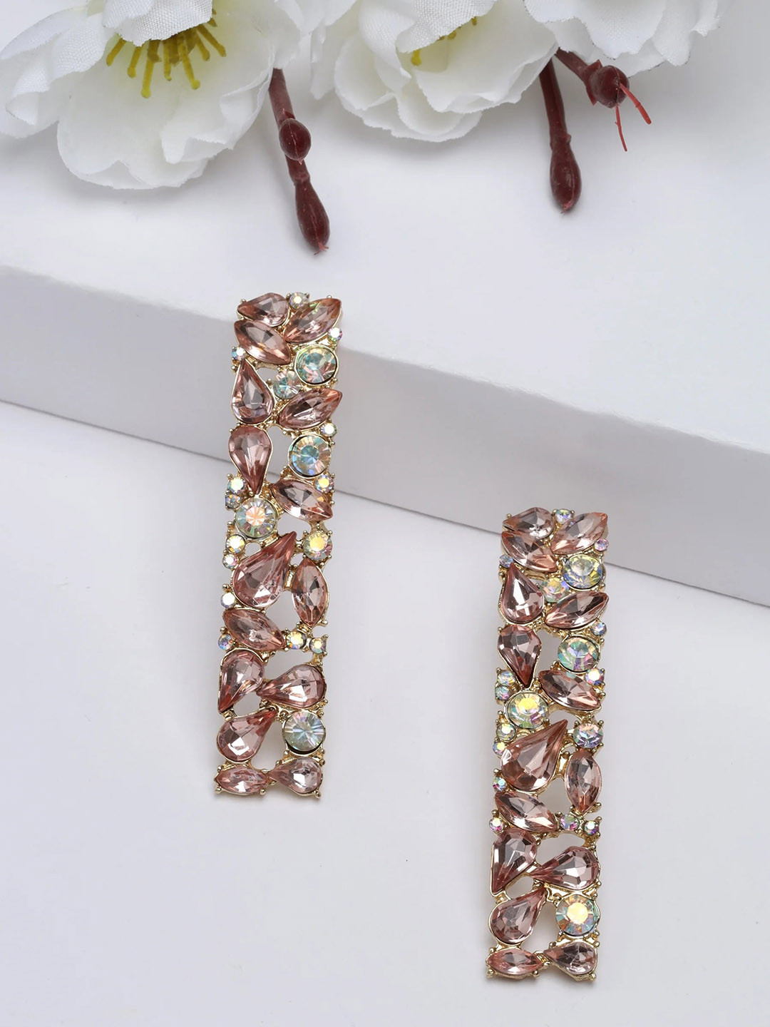 

AVANT-GARDE PARIS Gold Plated Drop Earrings, Pink