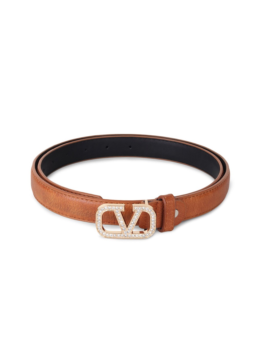 

WILD EDGE Women Embellished PU Belt, Tan