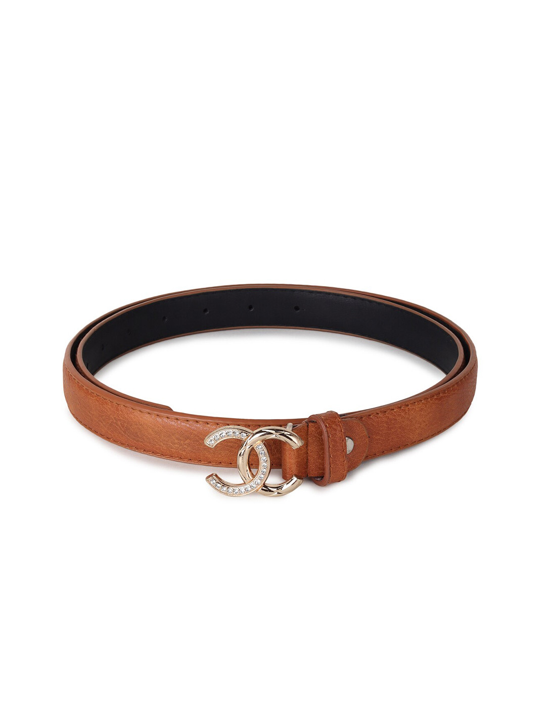 

WILD EDGE Women Embellished PU Belt, Tan