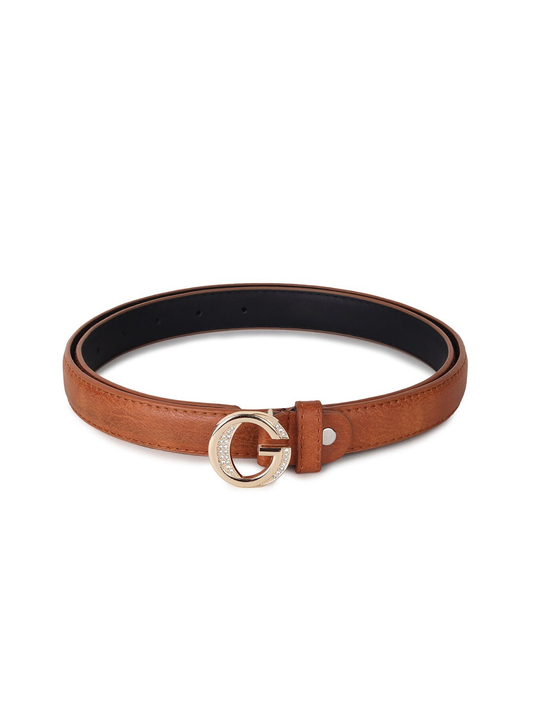 

WILD EDGE Women Embellished PU Belt, Tan