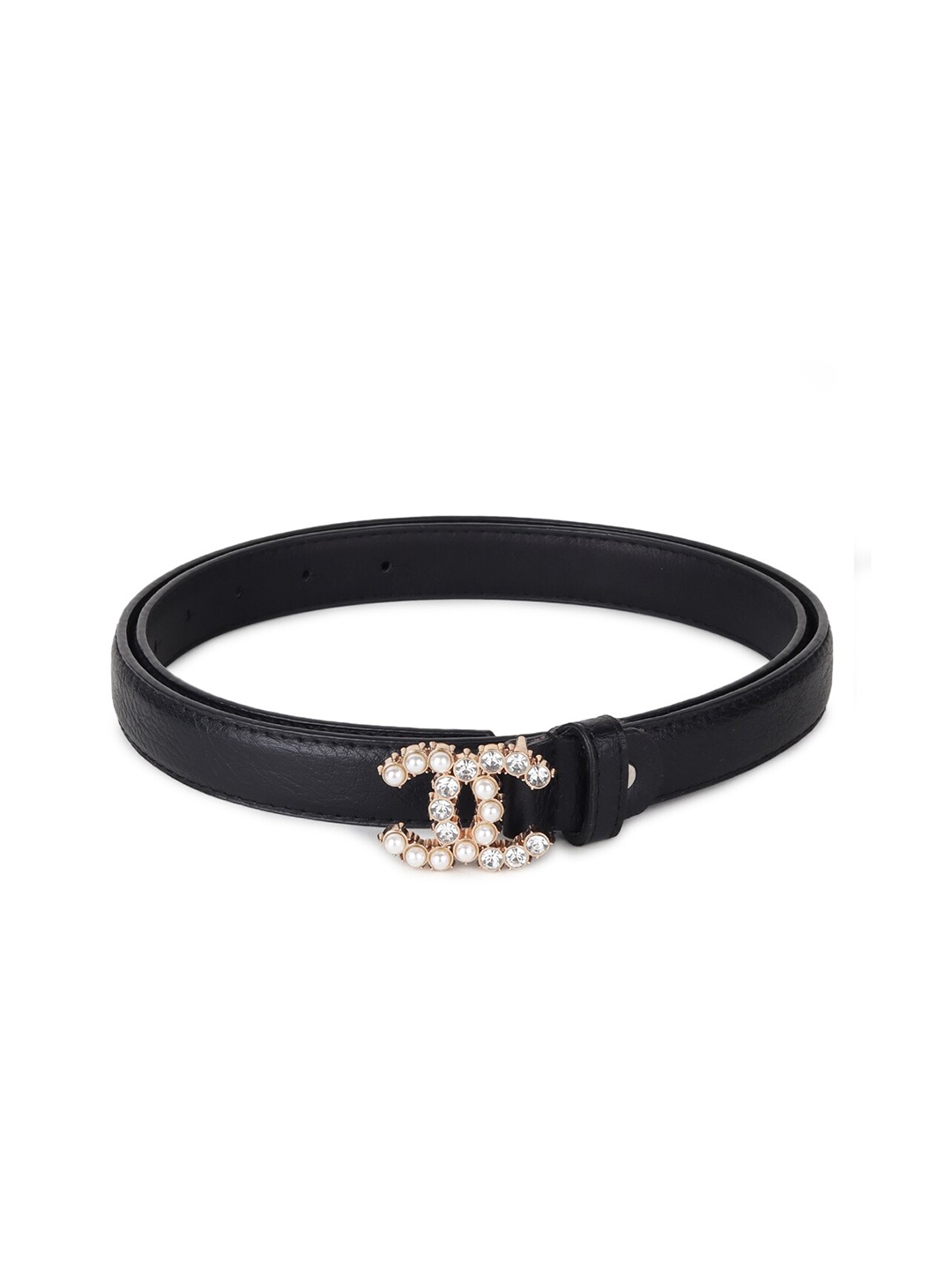 

WILD EDGE Women Embellished PU Belt, Black