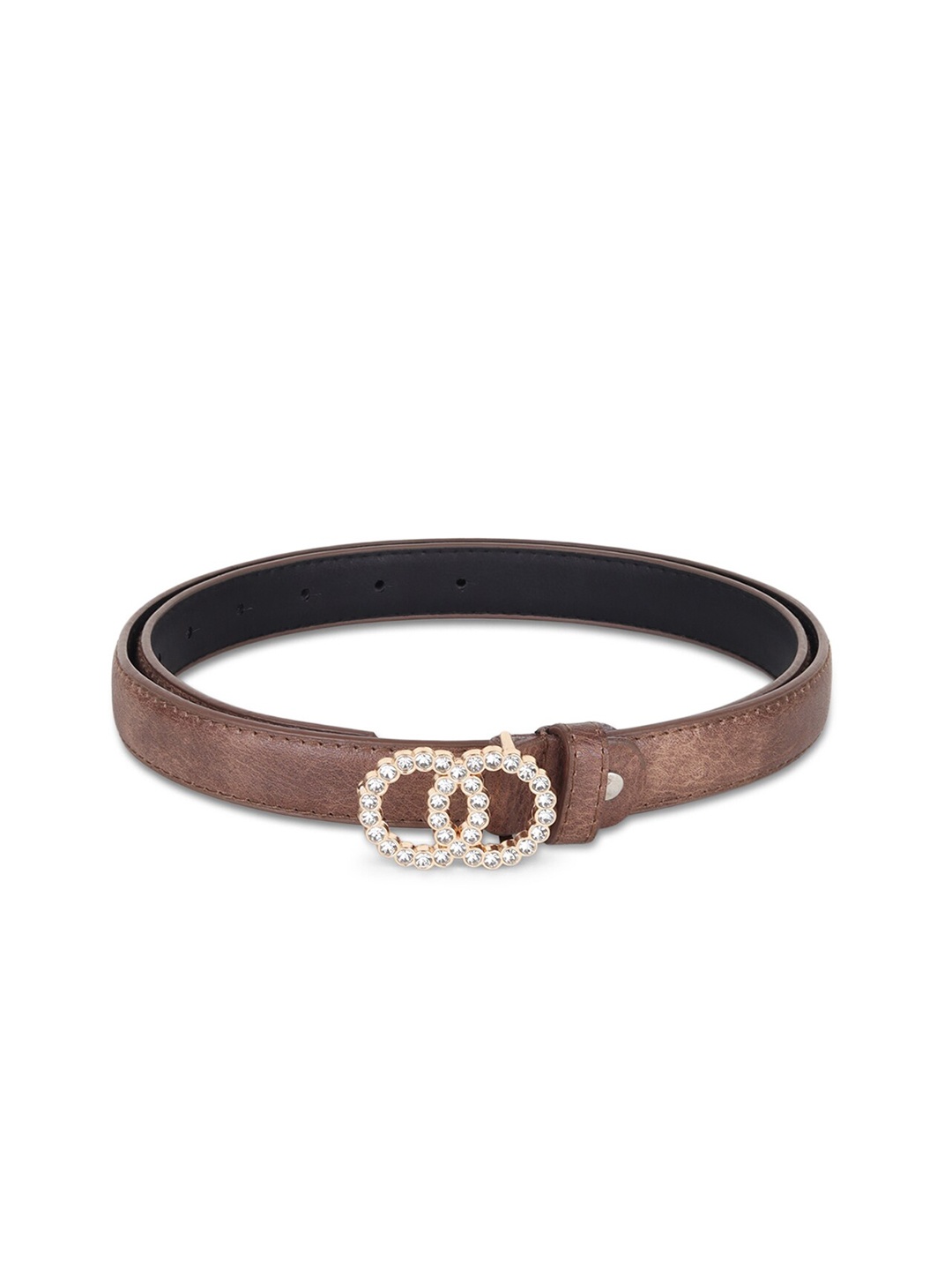 

WILD EDGE Women Embellished PU Belt, Brown