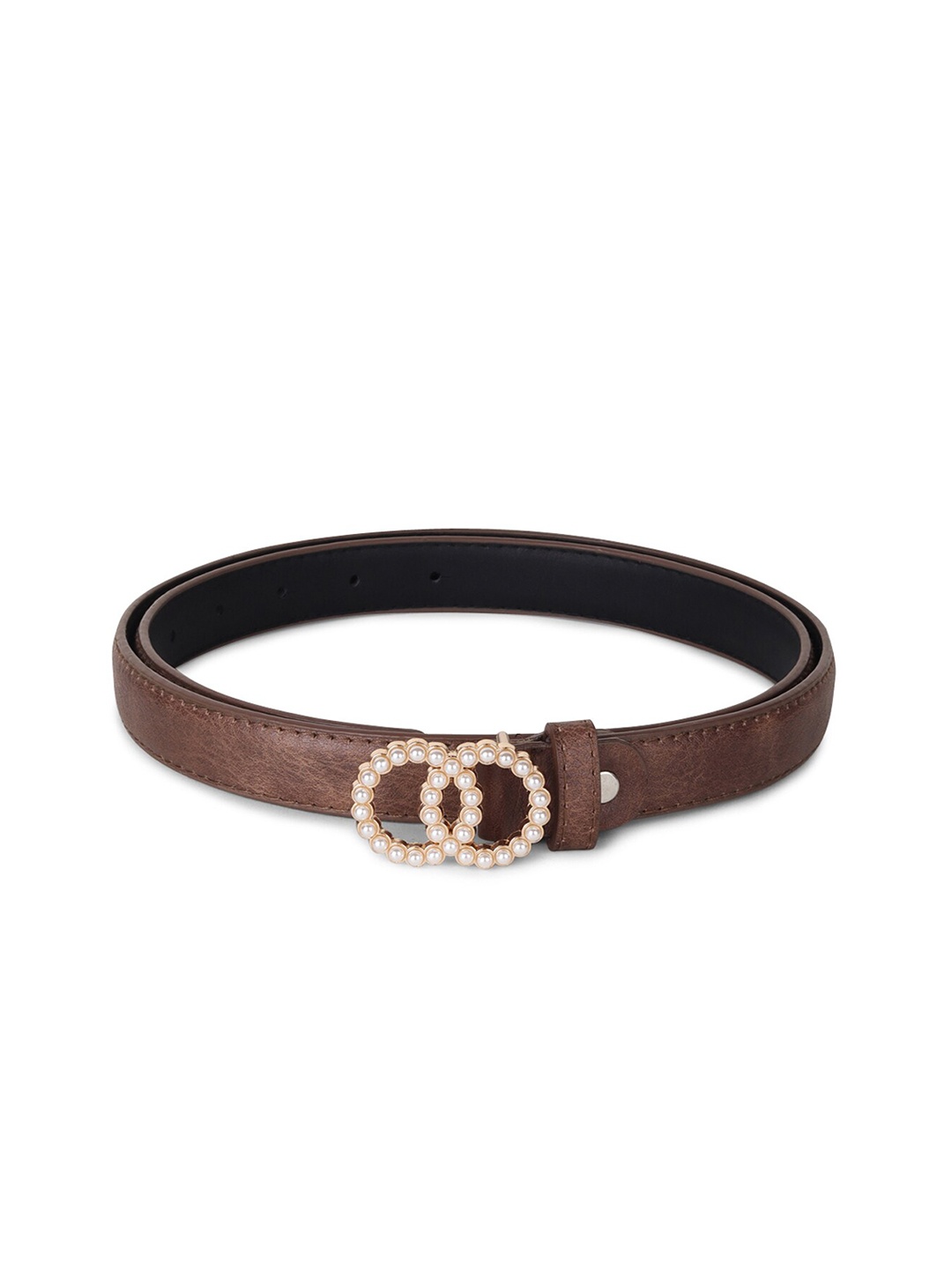 

WILD EDGE Women Embellished PU Belt, Brown