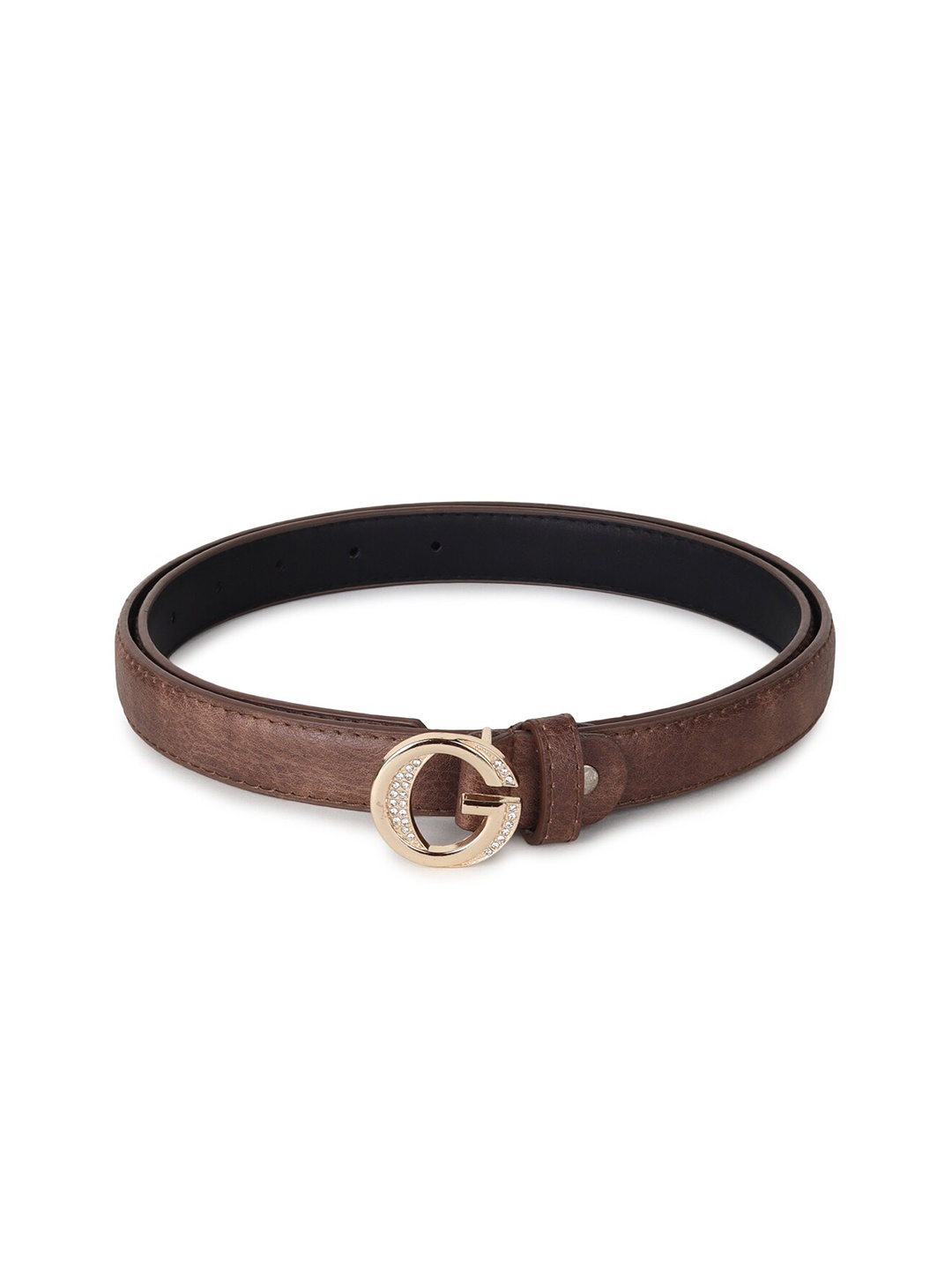 

WILD EDGE Women Embellished PU Belt, Brown
