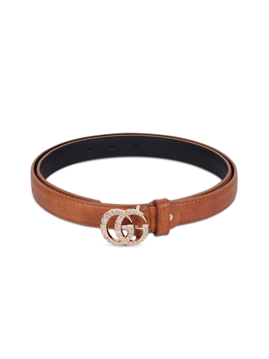

WILD EDGE Women Embellished PU Belt, Tan