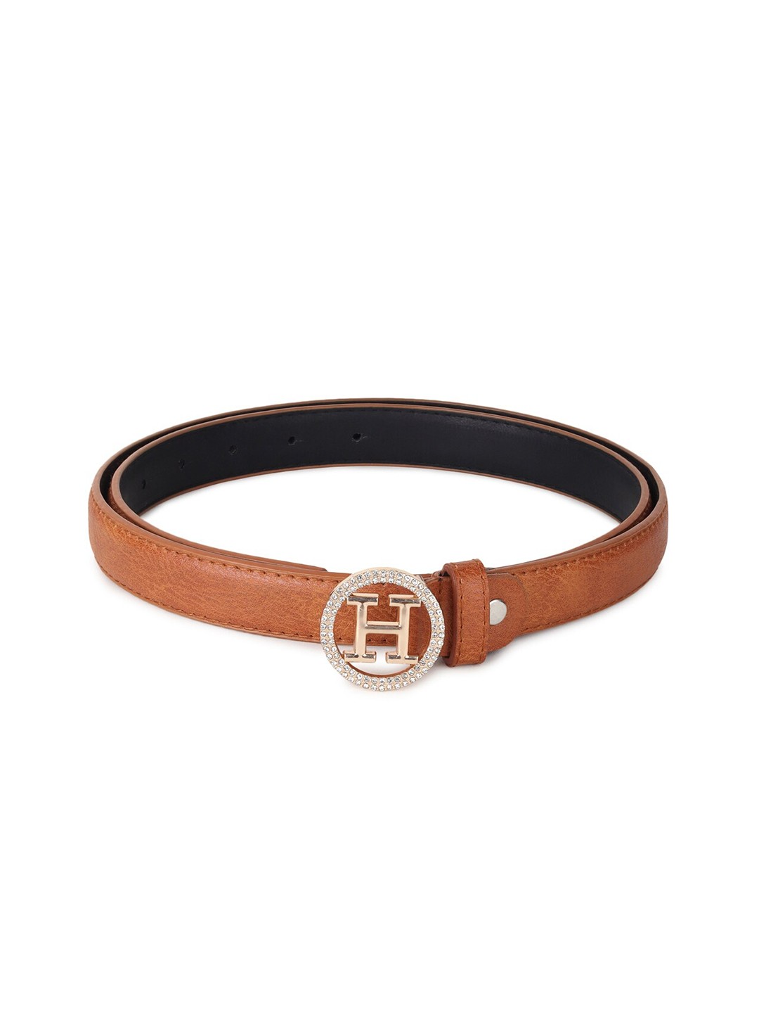 

WILD EDGE Women Embellished PU Belt, Tan