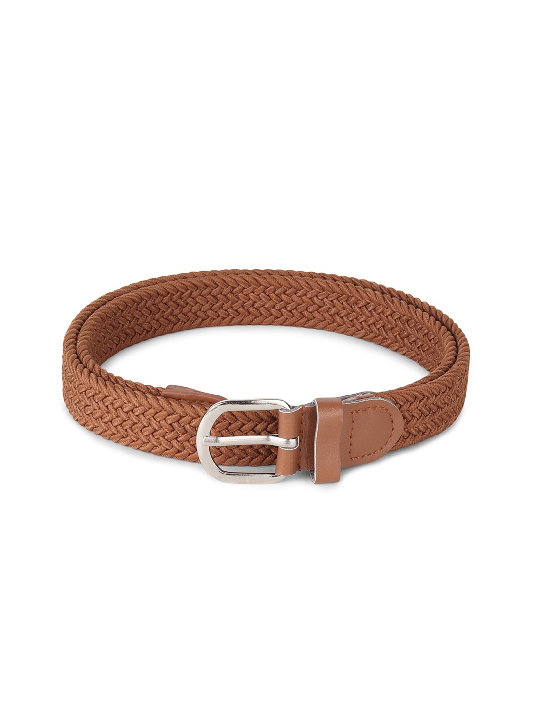 

WILD EDGE Women Woven Design PU Belt, Tan