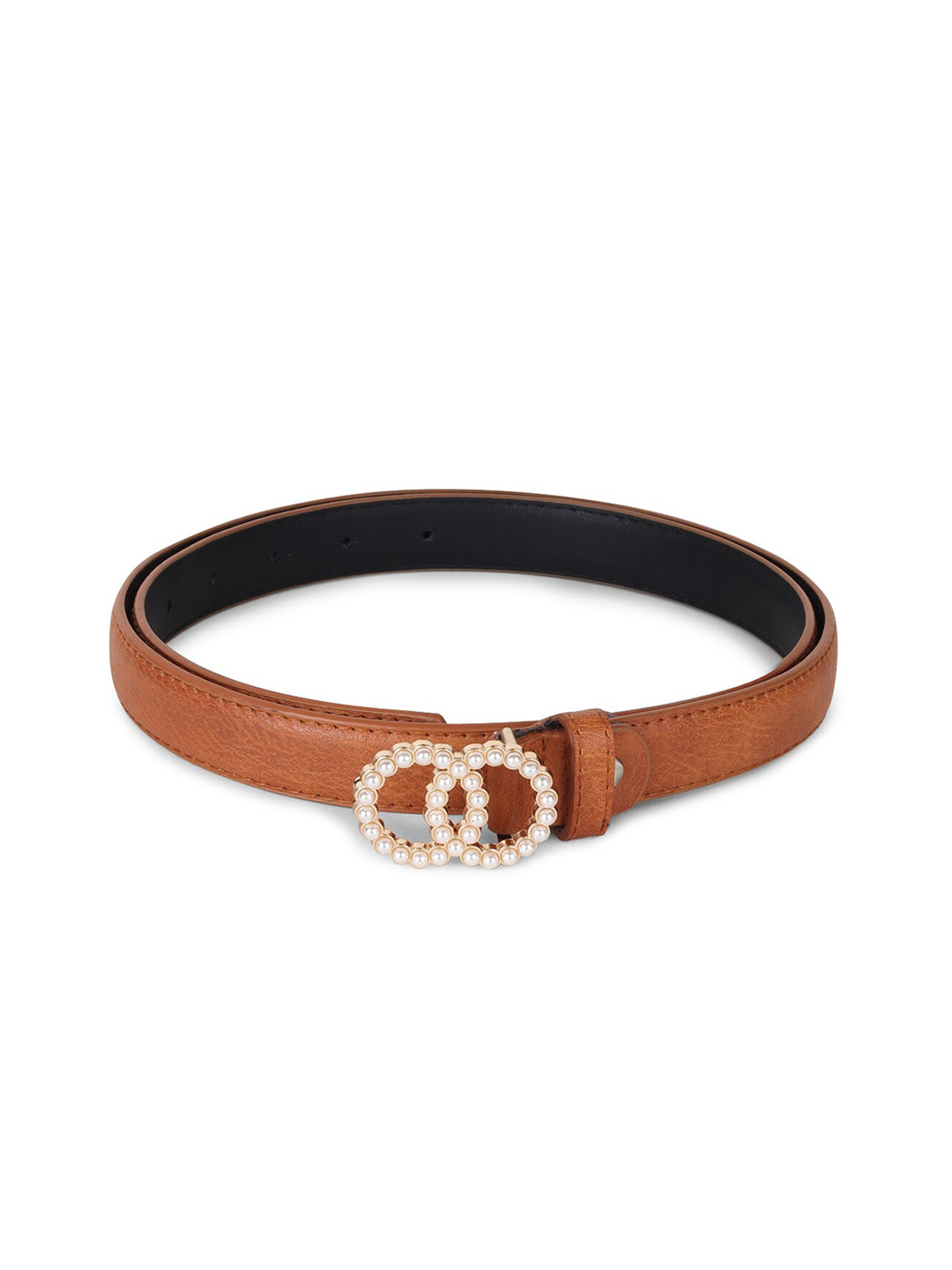 

WILD EDGE Women Embellished PU Belt, Tan