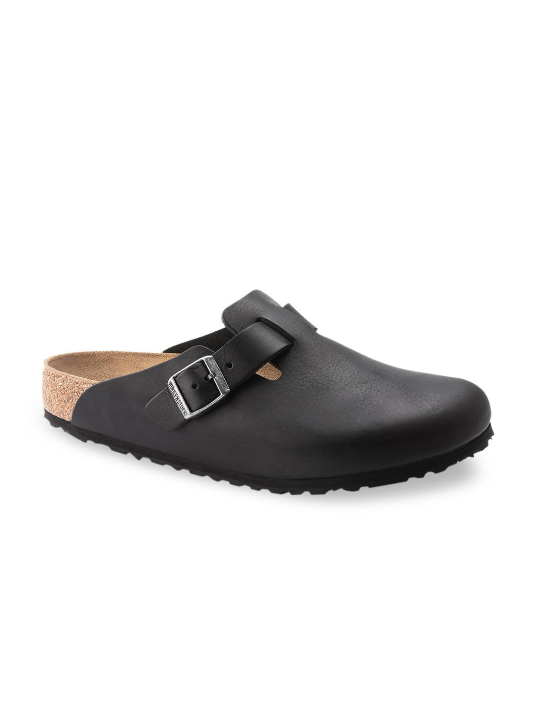 

Birkenstock Men Boston Grip Vintage Wood Leather Regular Width Clogs, Black