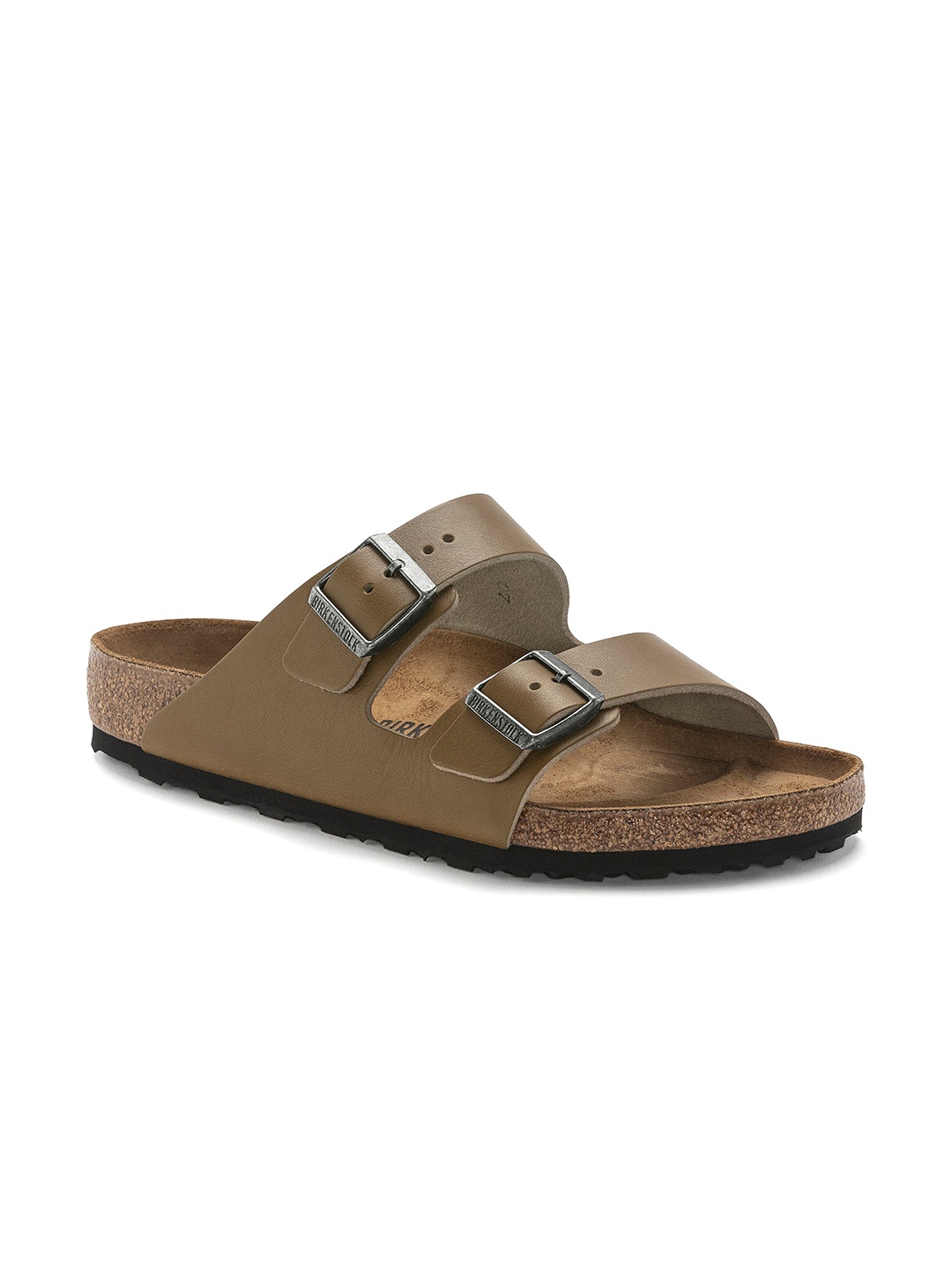 

Birkenstock Arizona Grip Vintage Wood Faded Khaki Narrow Width Two-Strap Sandals