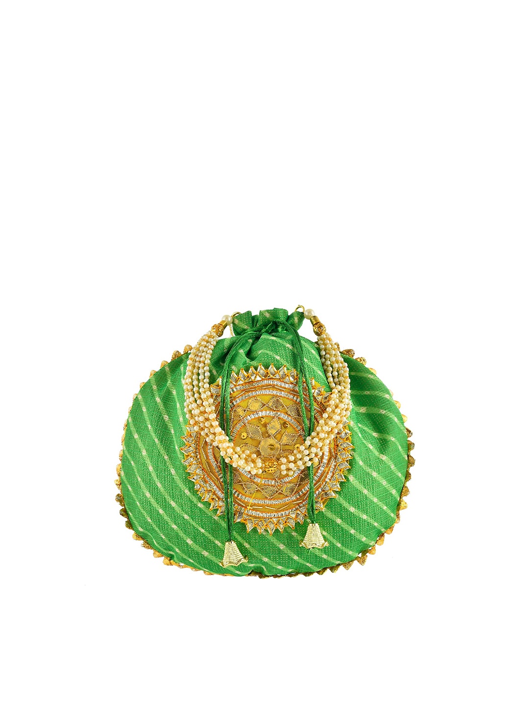 

Perpetual Embellished Ethnic Potli, Green