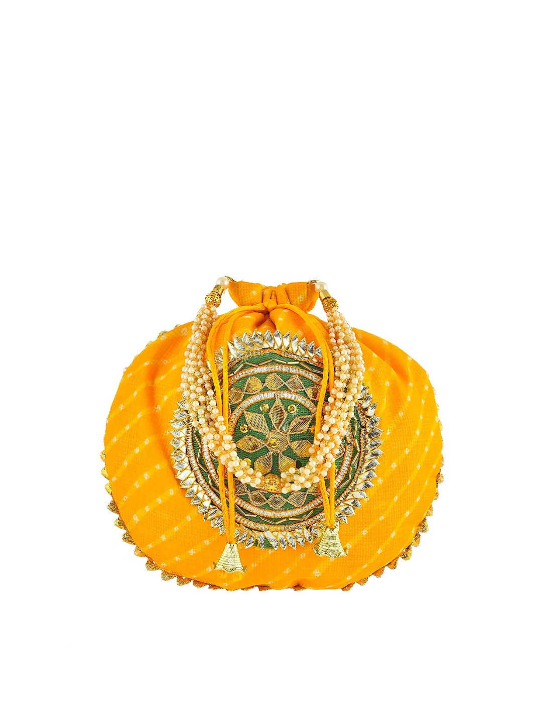 

Perpetual Embellished Ethnic Potli, Yellow