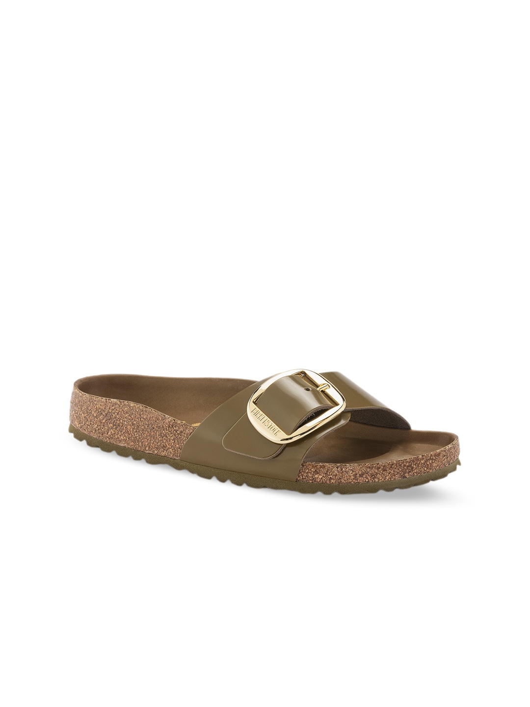 

Birkenstock Women Madrid Big Buckle High Shine Narrow Width One-Toe Flats, Green